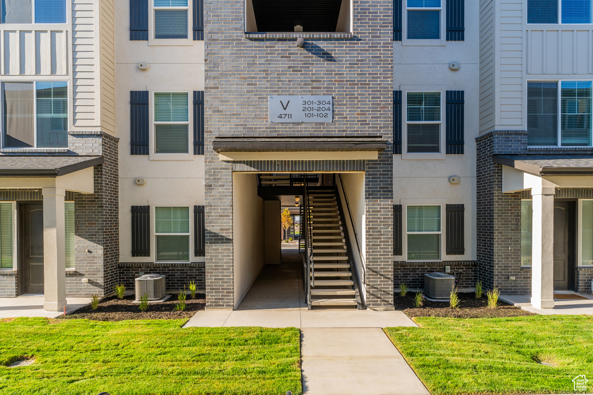 Exterior space with central AC unit