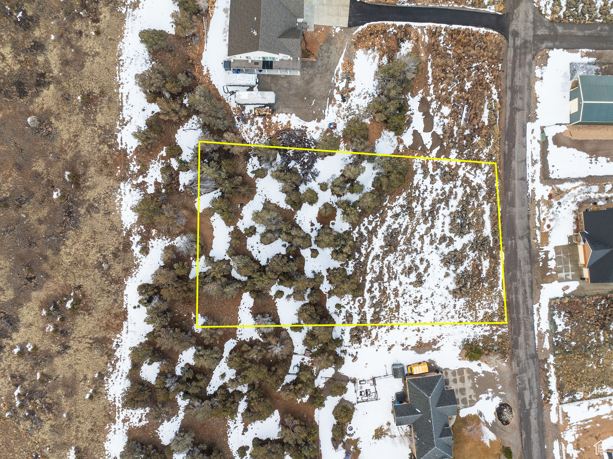 Disclaimer: The approximate Lot lines added to the photos were based on the plat map and satellite imagery information found online through the County website, as well as existing fence lines or landmarks.  The lines are not to be considered official lot