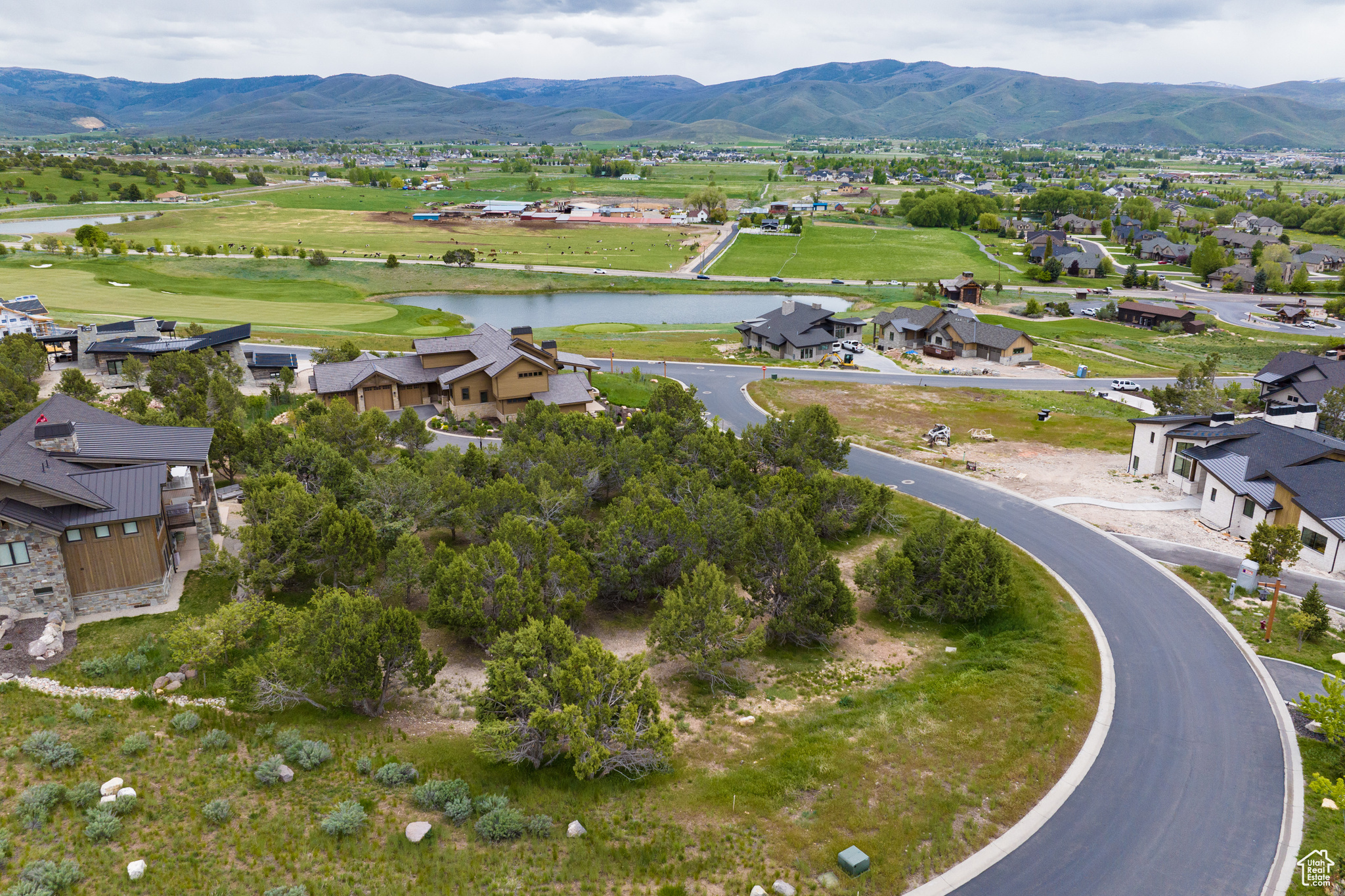 Birds eye view of property featuring a mountain view