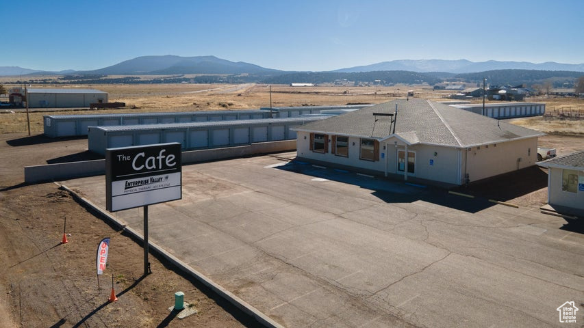 Exterior space featuring a mountain view