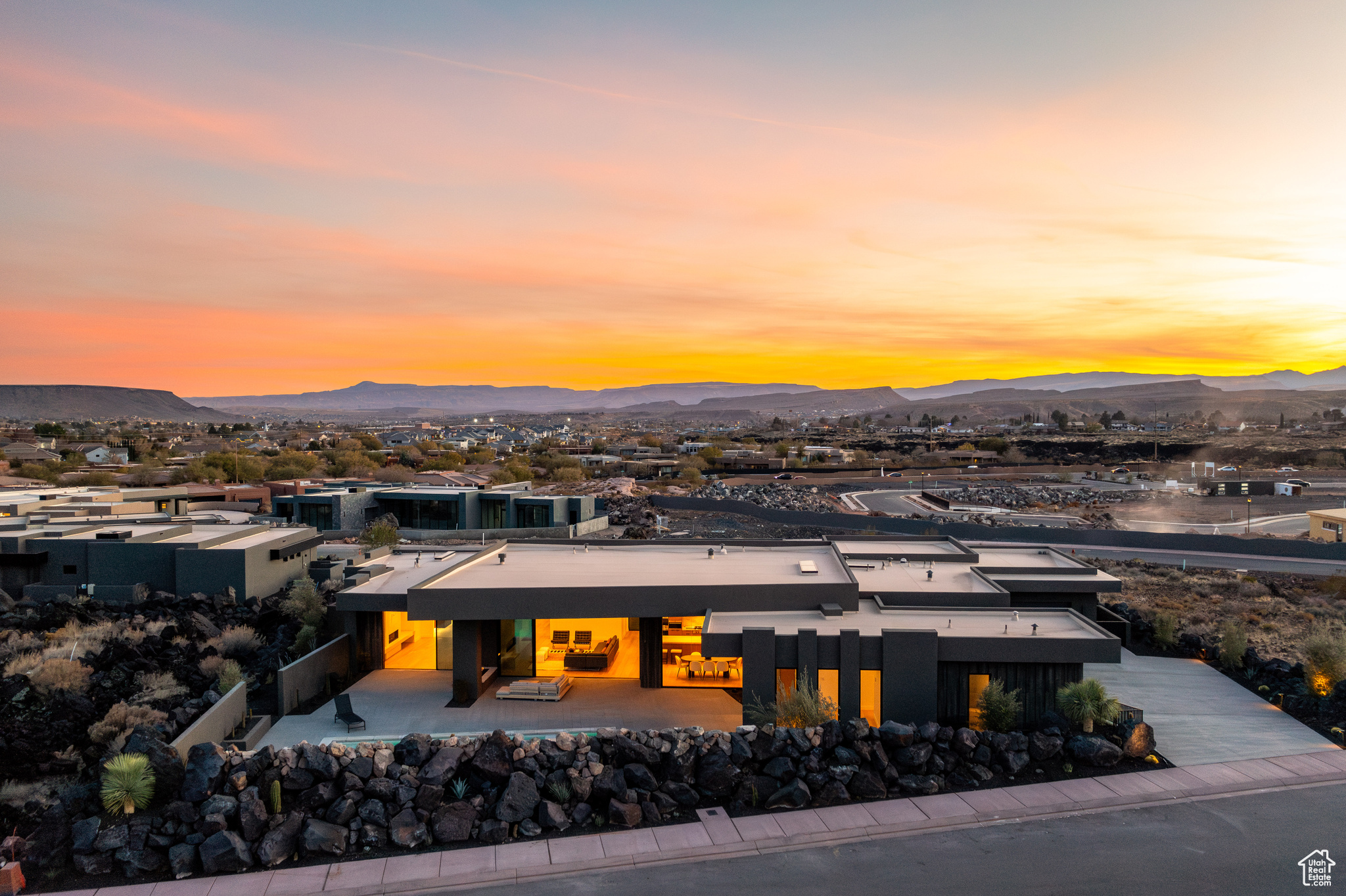 Exterior space featuring a mountain view