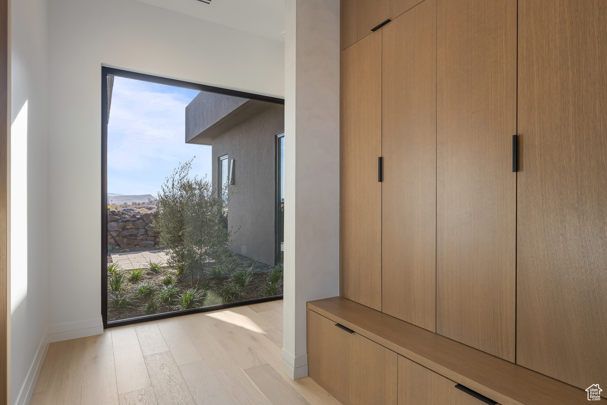 Interior space featuring light hardwood / wood-style flooring