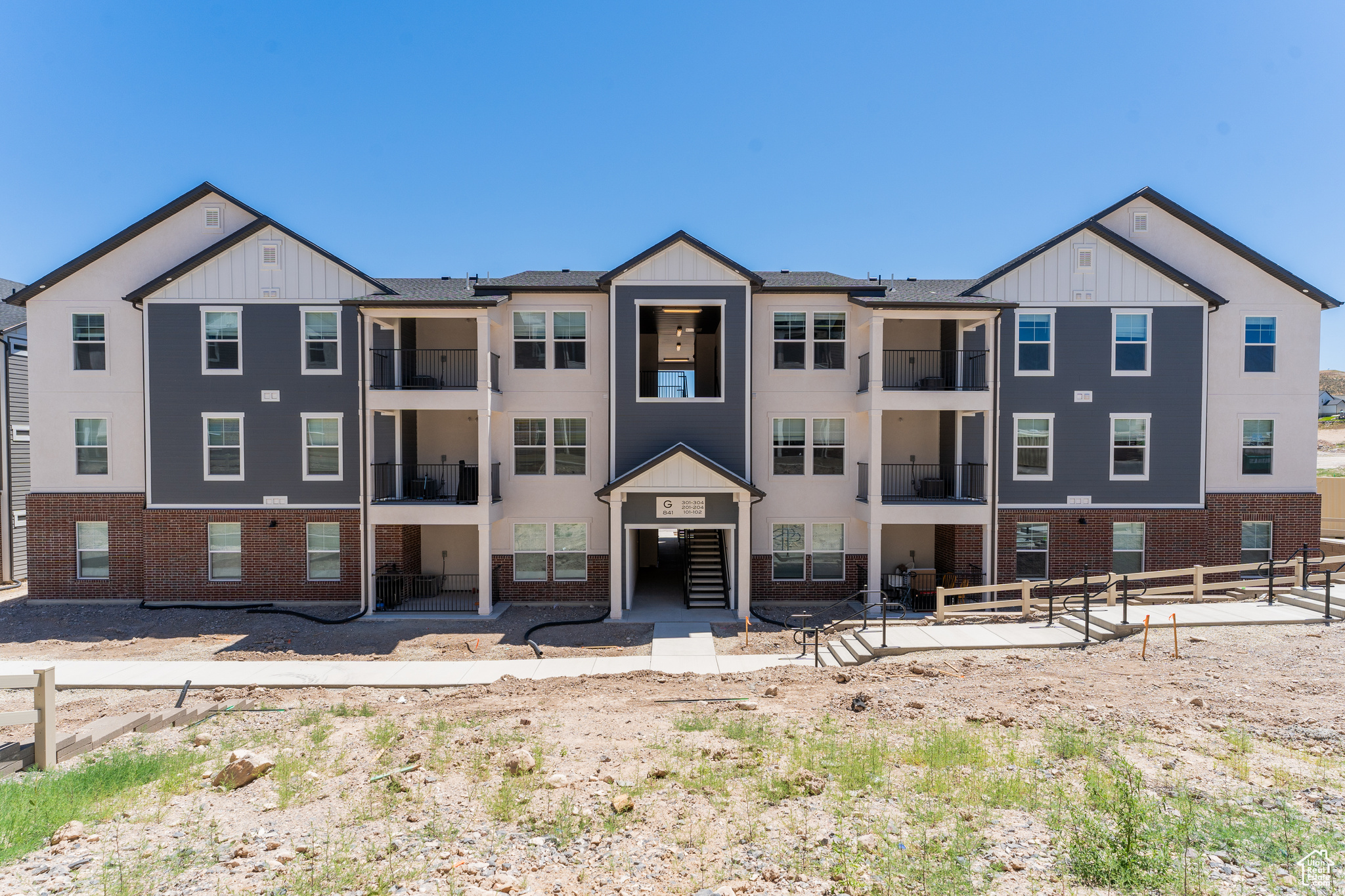 Exterior space with a balcony