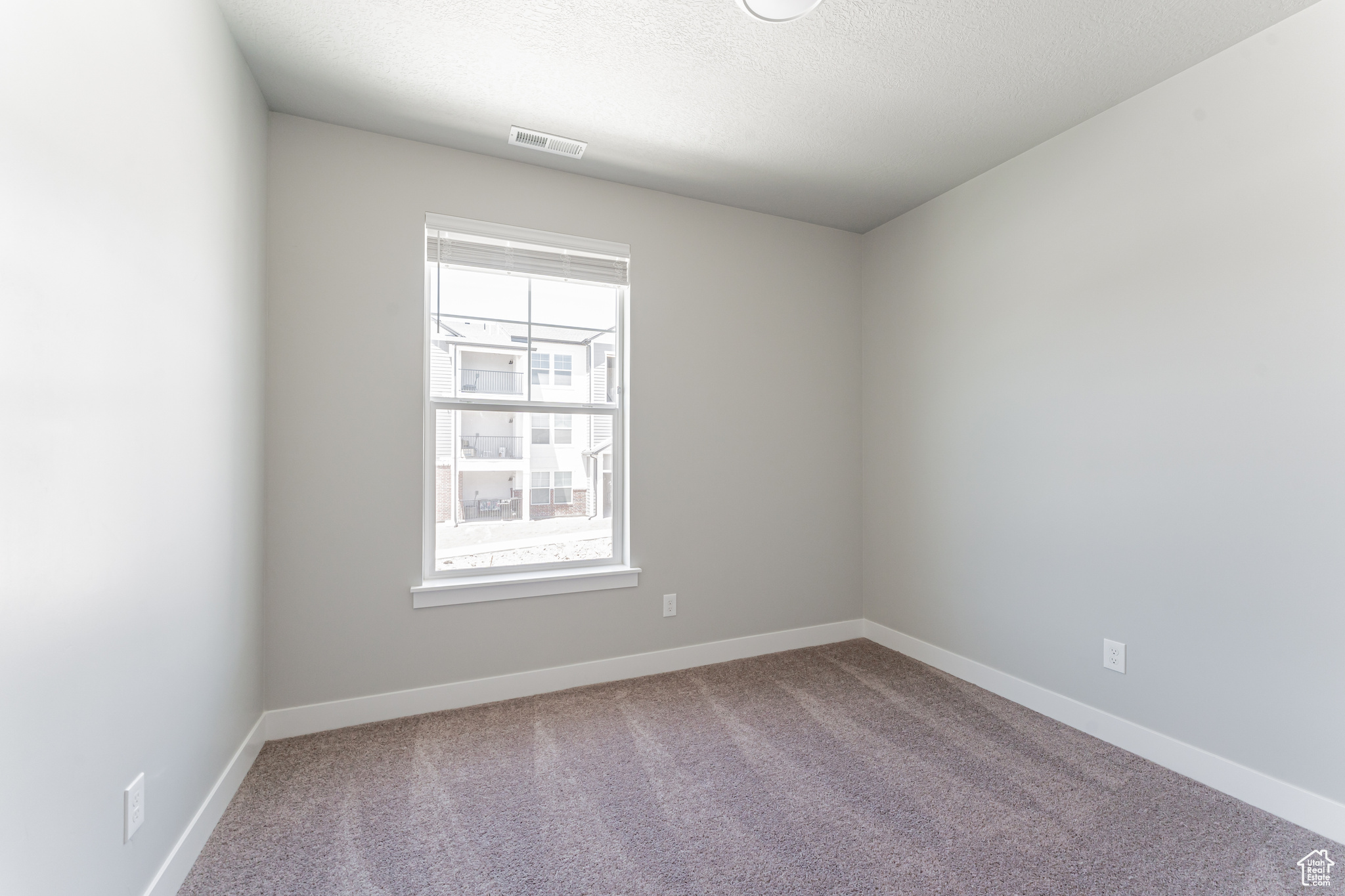 Carpeted empty room with a wealth of natural light