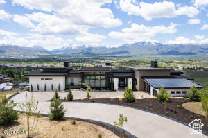 View of front facade with a mountain view