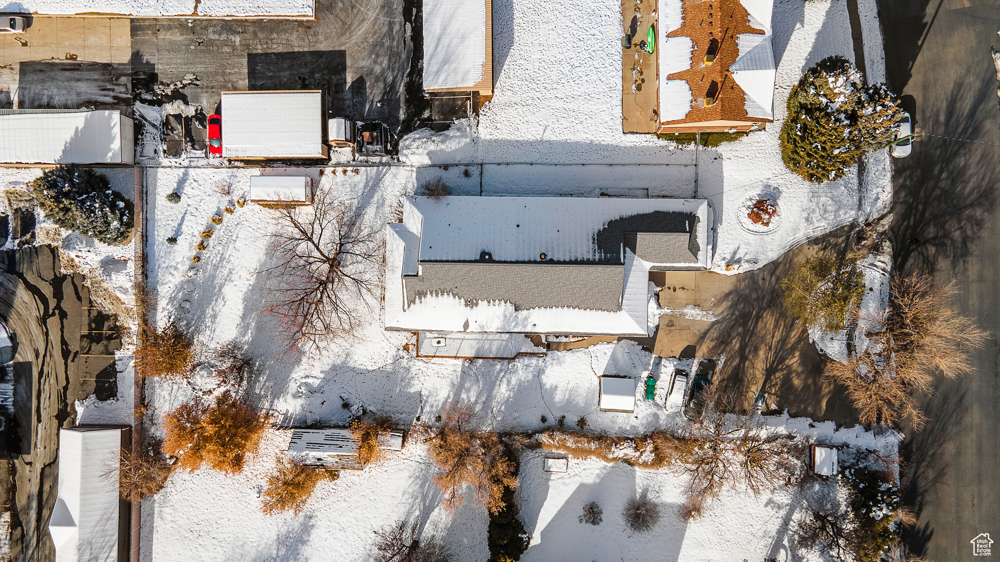 View of snowy aerial view