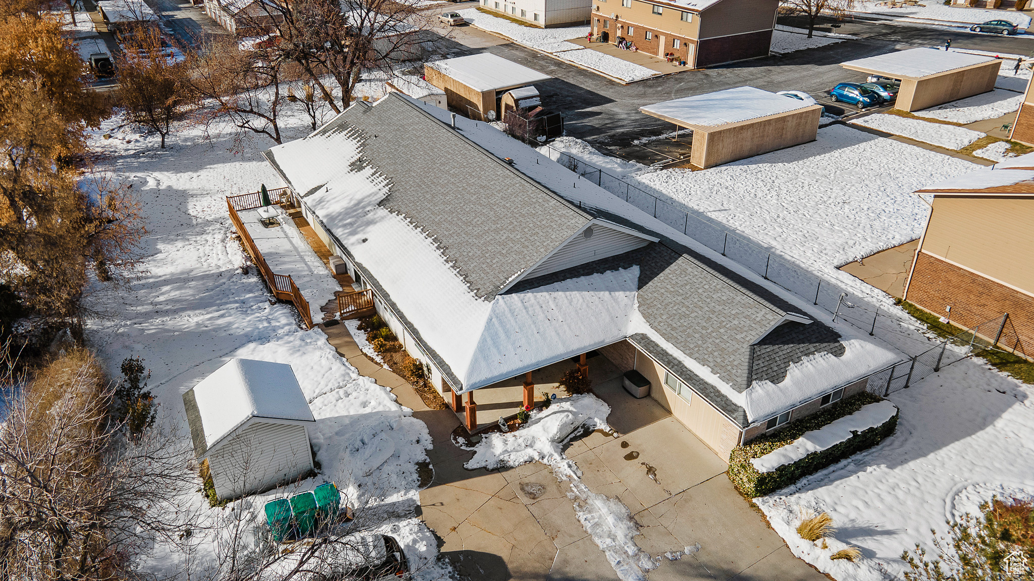 View of snowy aerial view