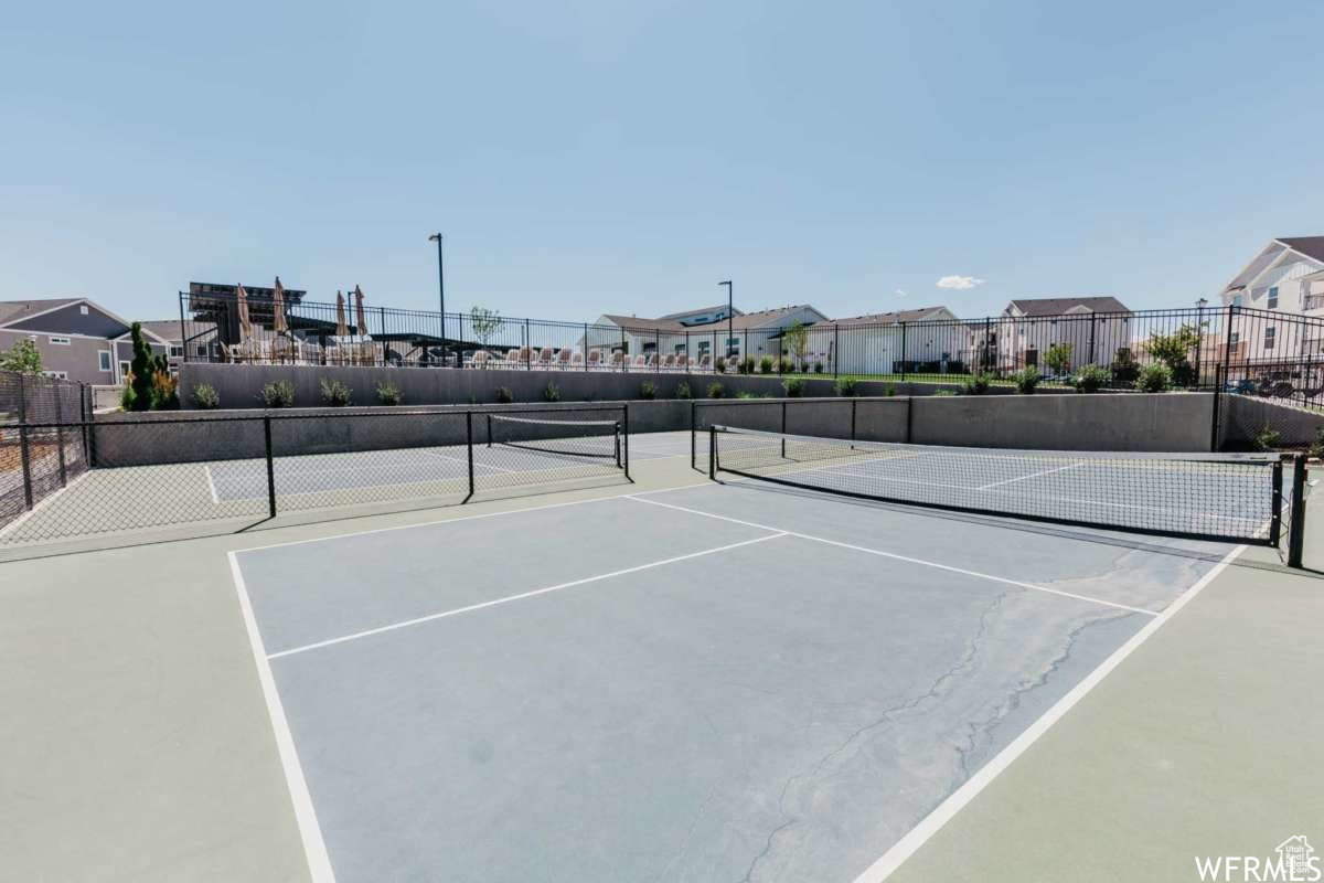 Multiple pickleball courts