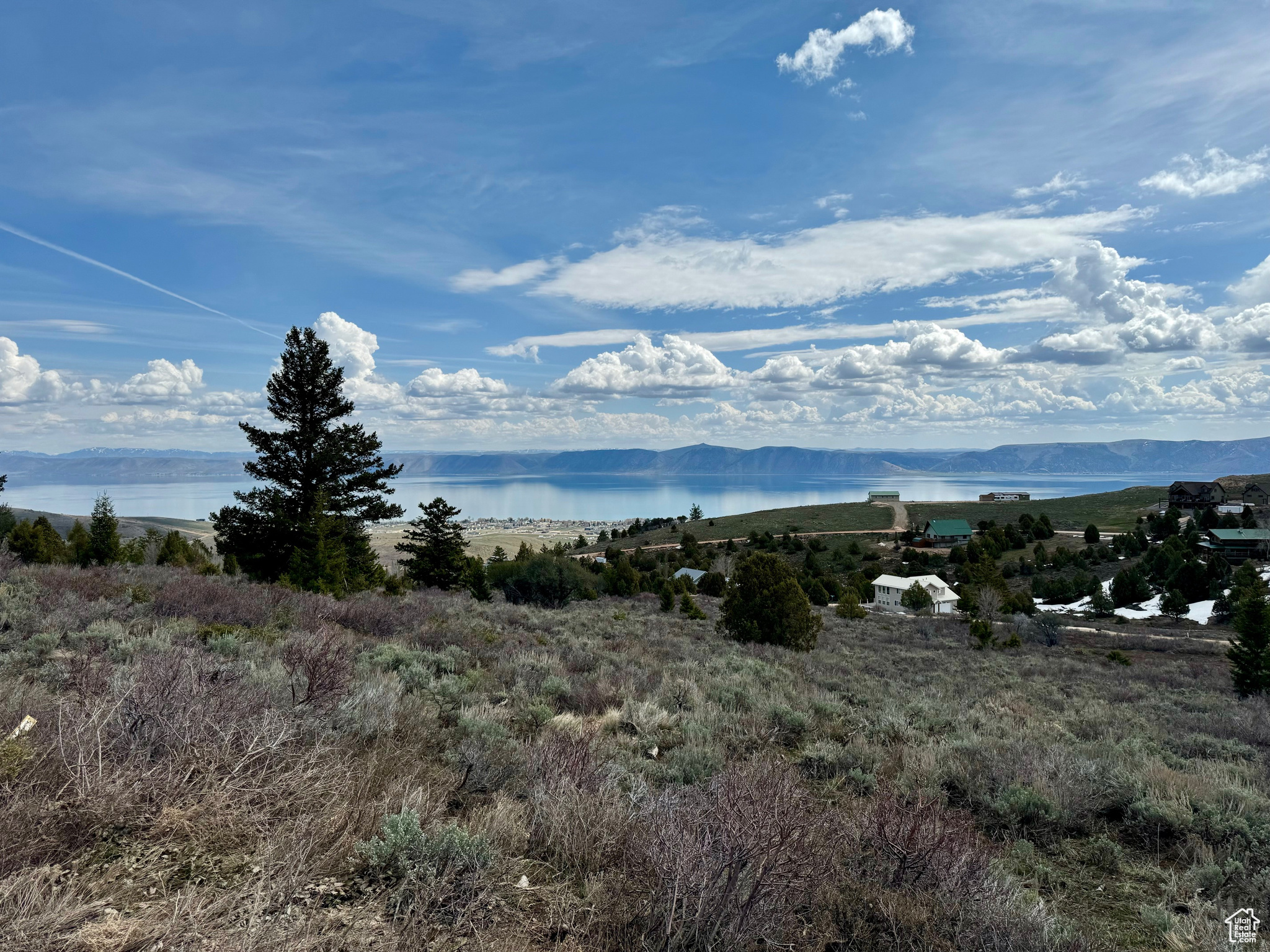 View of mountain feature with a water view