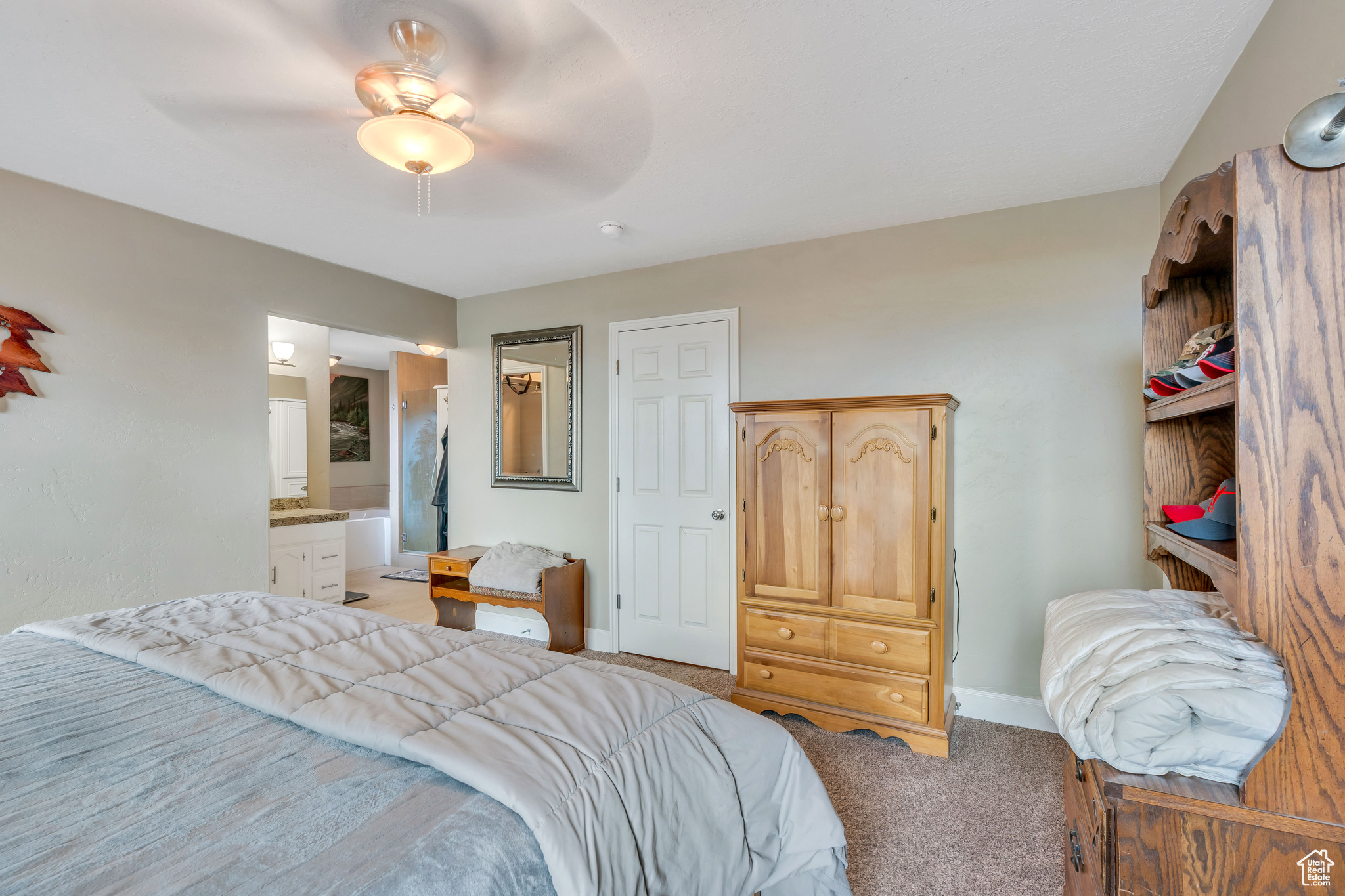 Primary Bedrooom with Master Bath and Walk-in Closet, also has entrance to the deck!