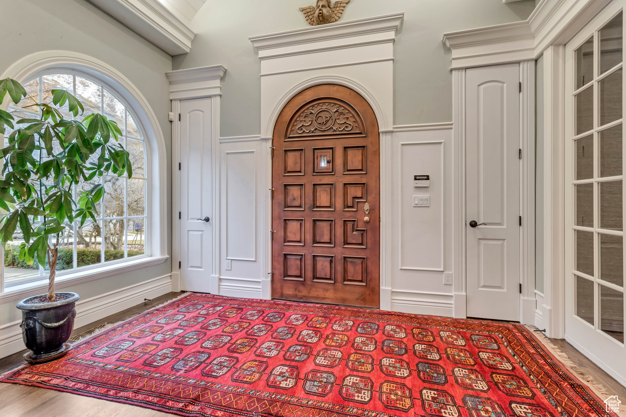 Entryway featuring wood flooring