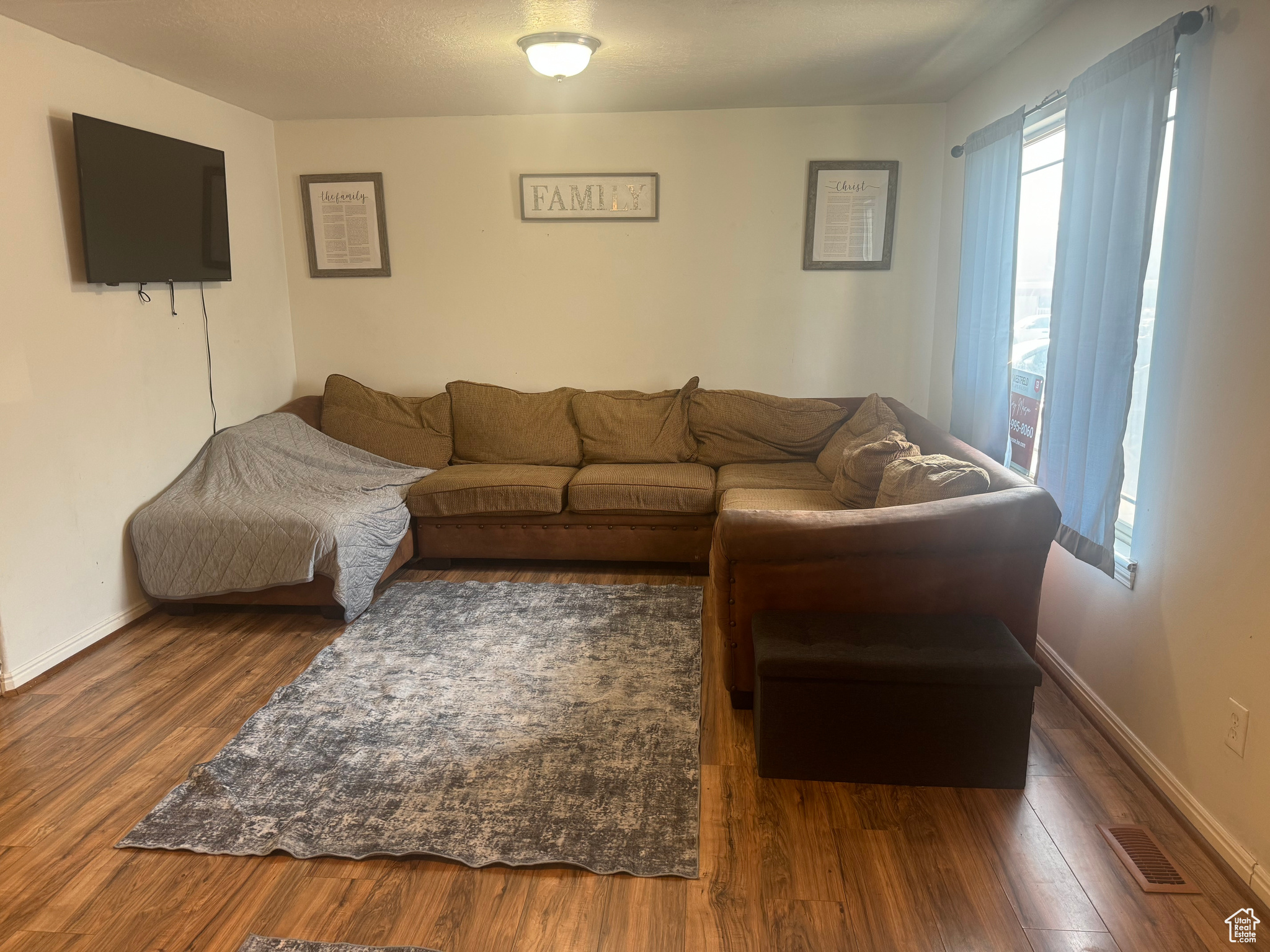 Family Room with LVP wood-style flooring