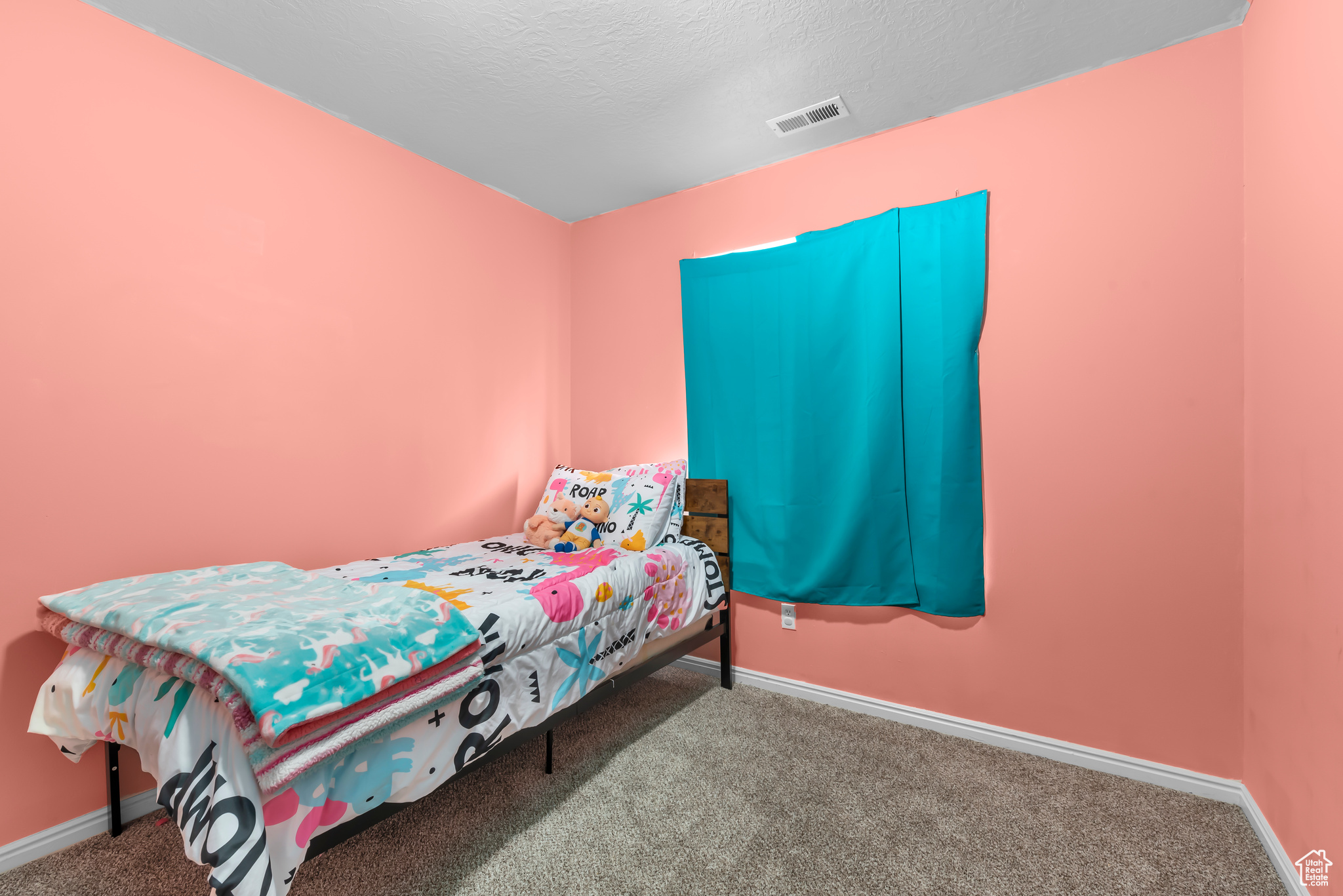 Bedroom with carpet floors