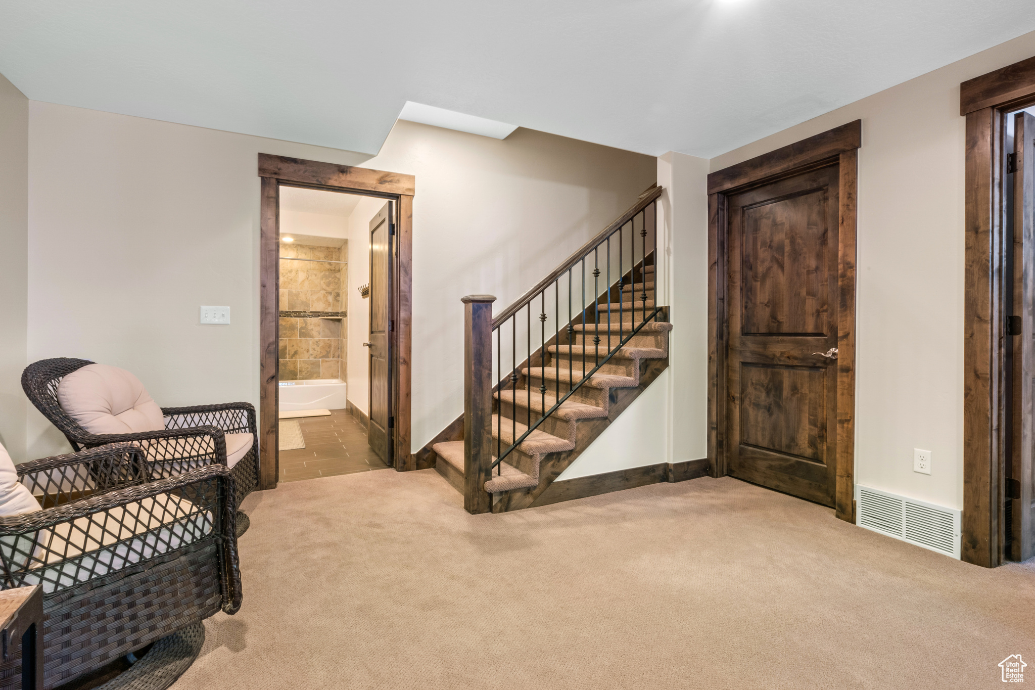 Interior space with carpet flooring