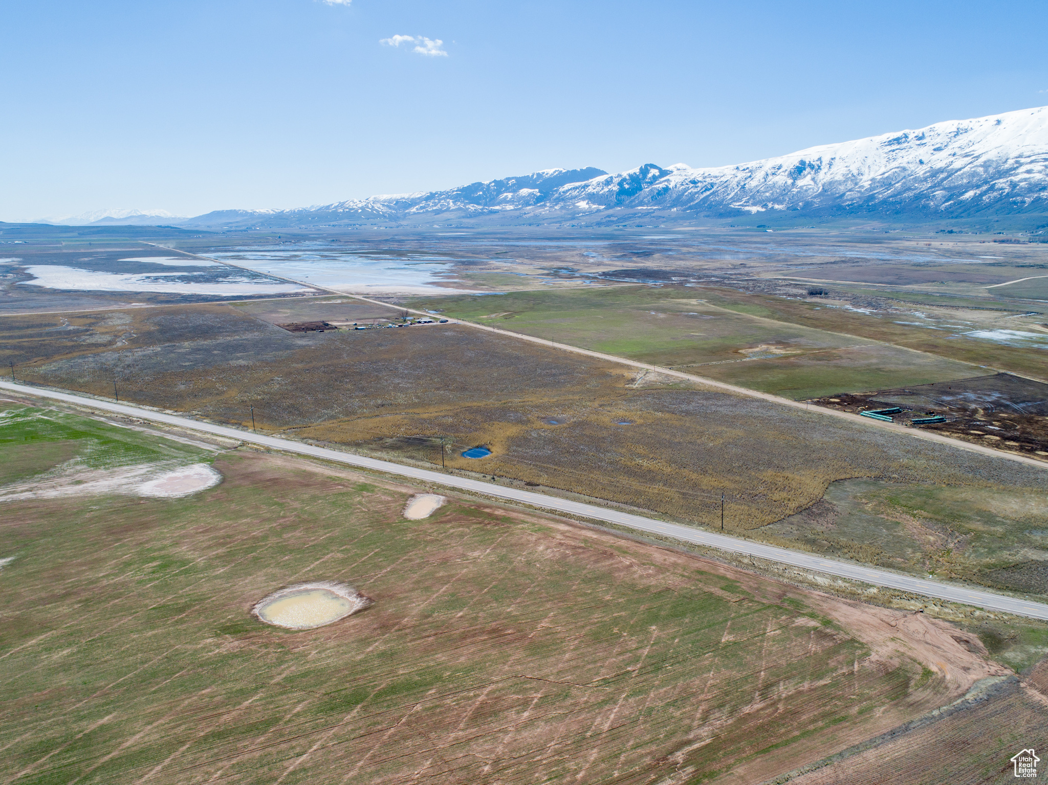 Aerial view with a mountain view and a rural view