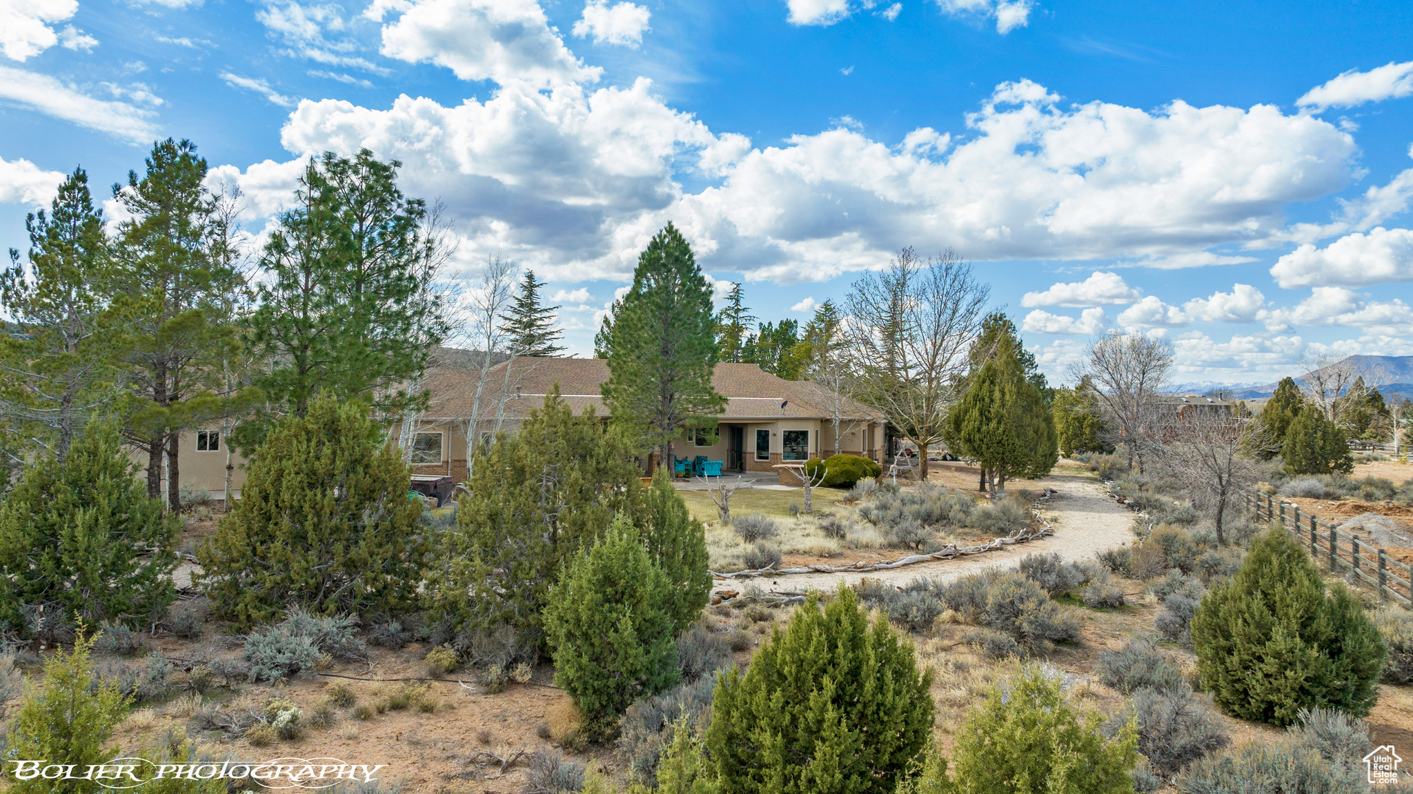 Drone / aerial view featuring the property