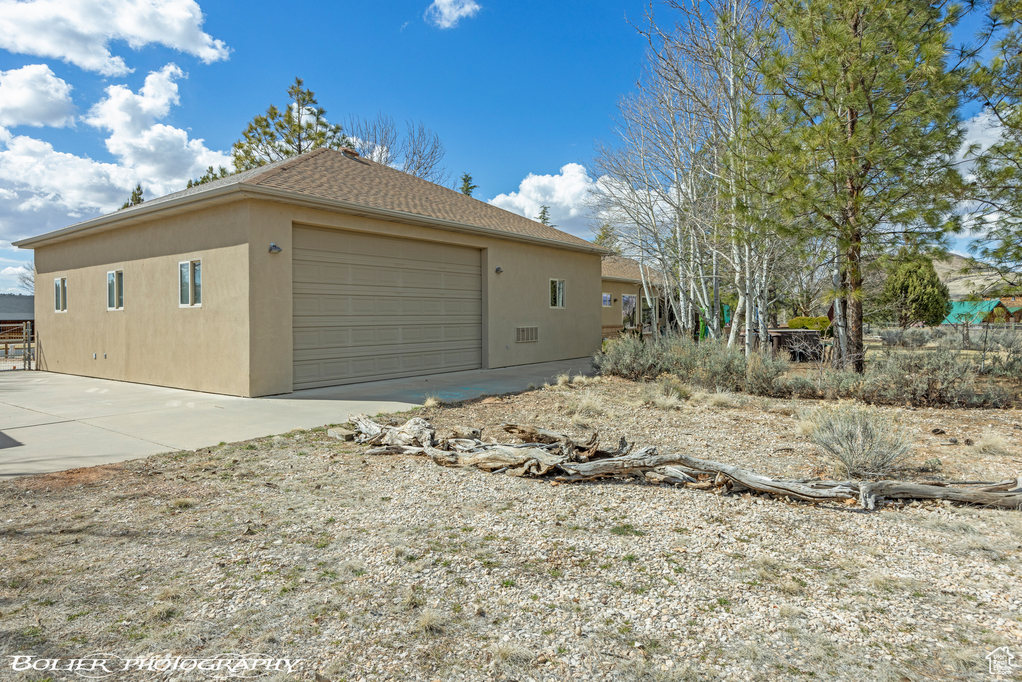 Back of Detached Pull-through RV Garage