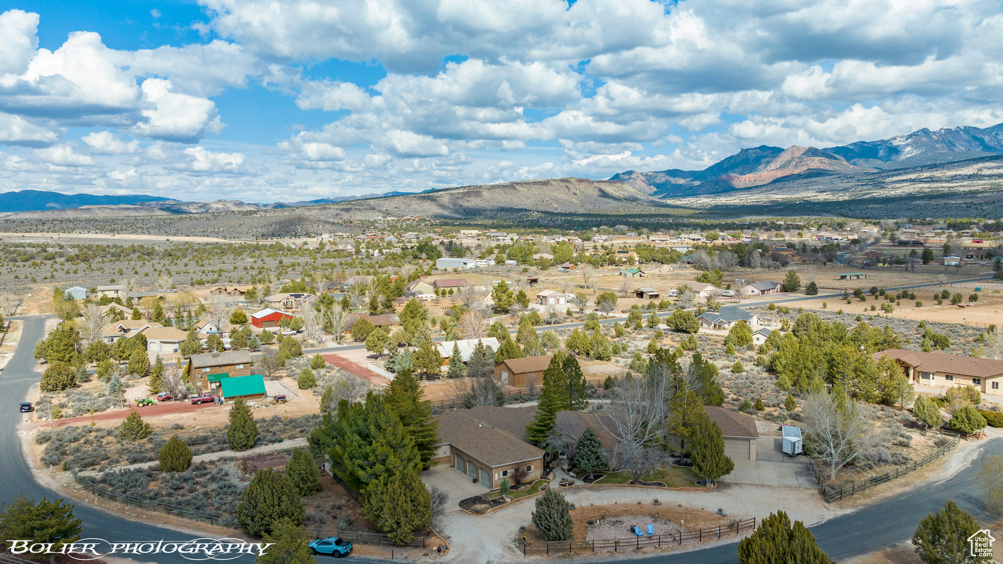 Drone / aerial view featuring the property