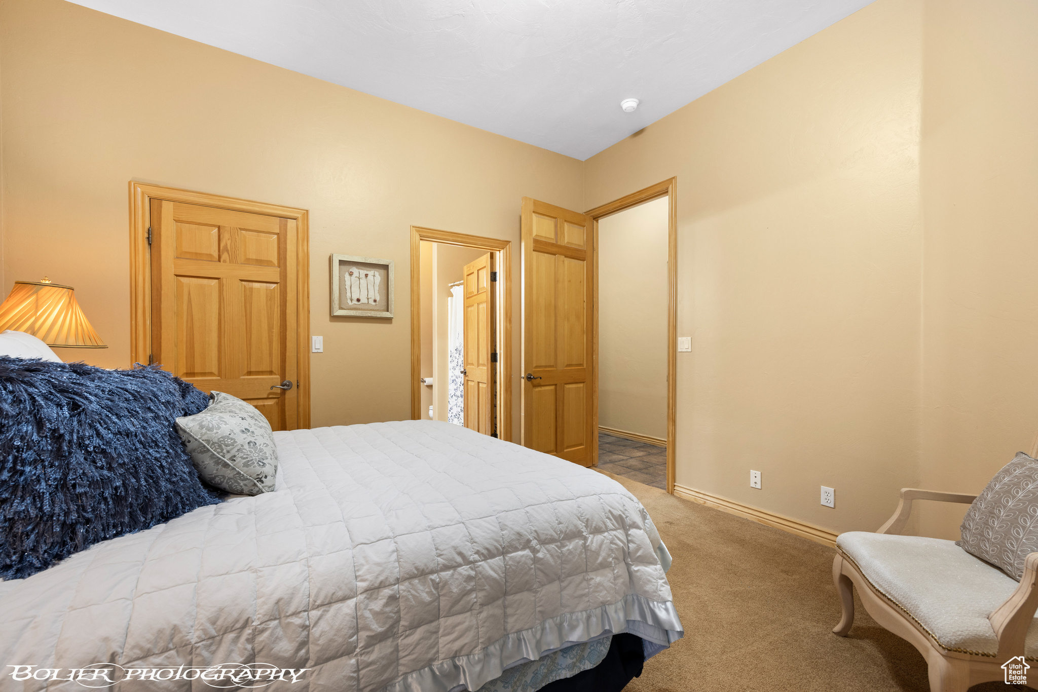 Bedroom featuring carpet