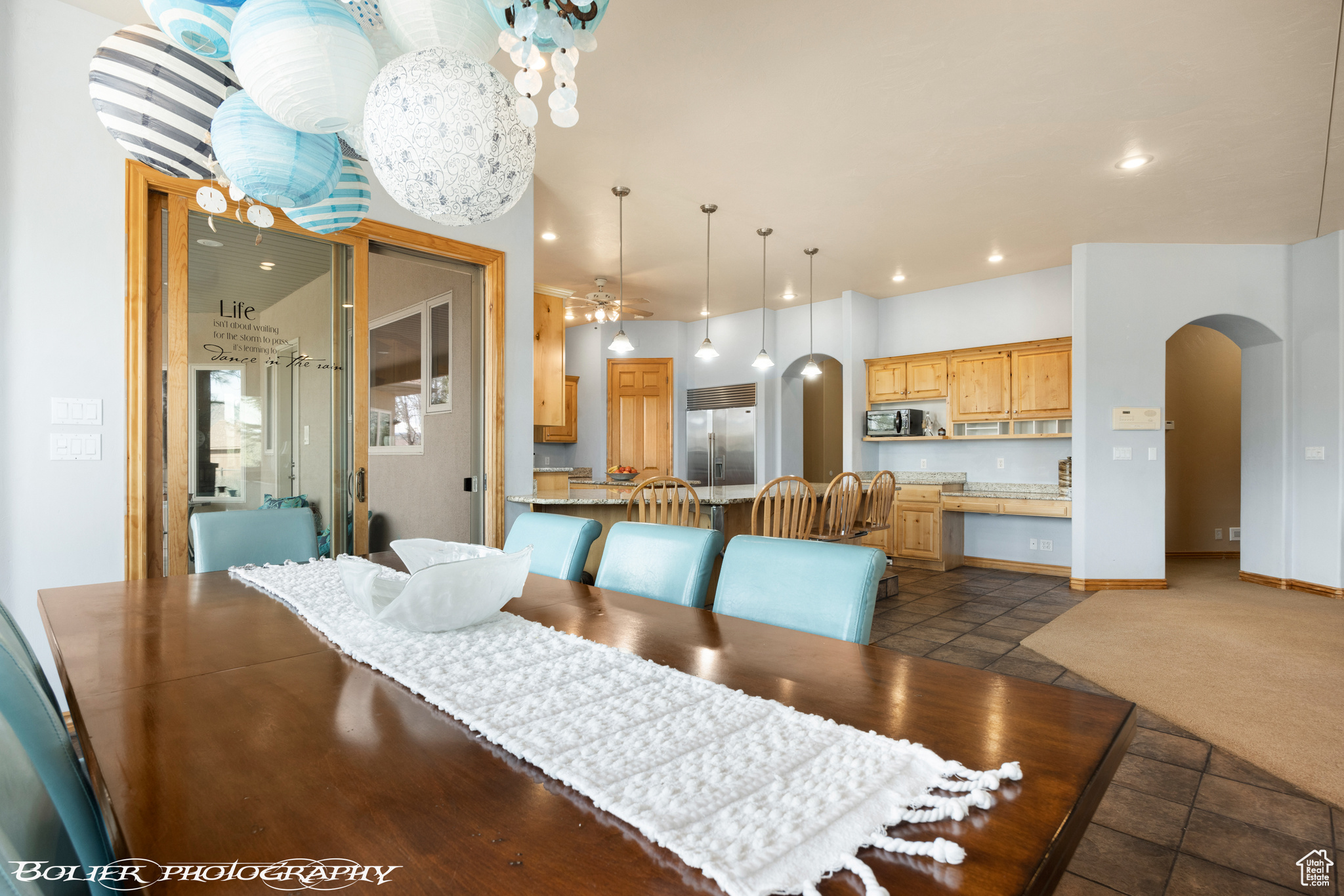 Tiled dining space