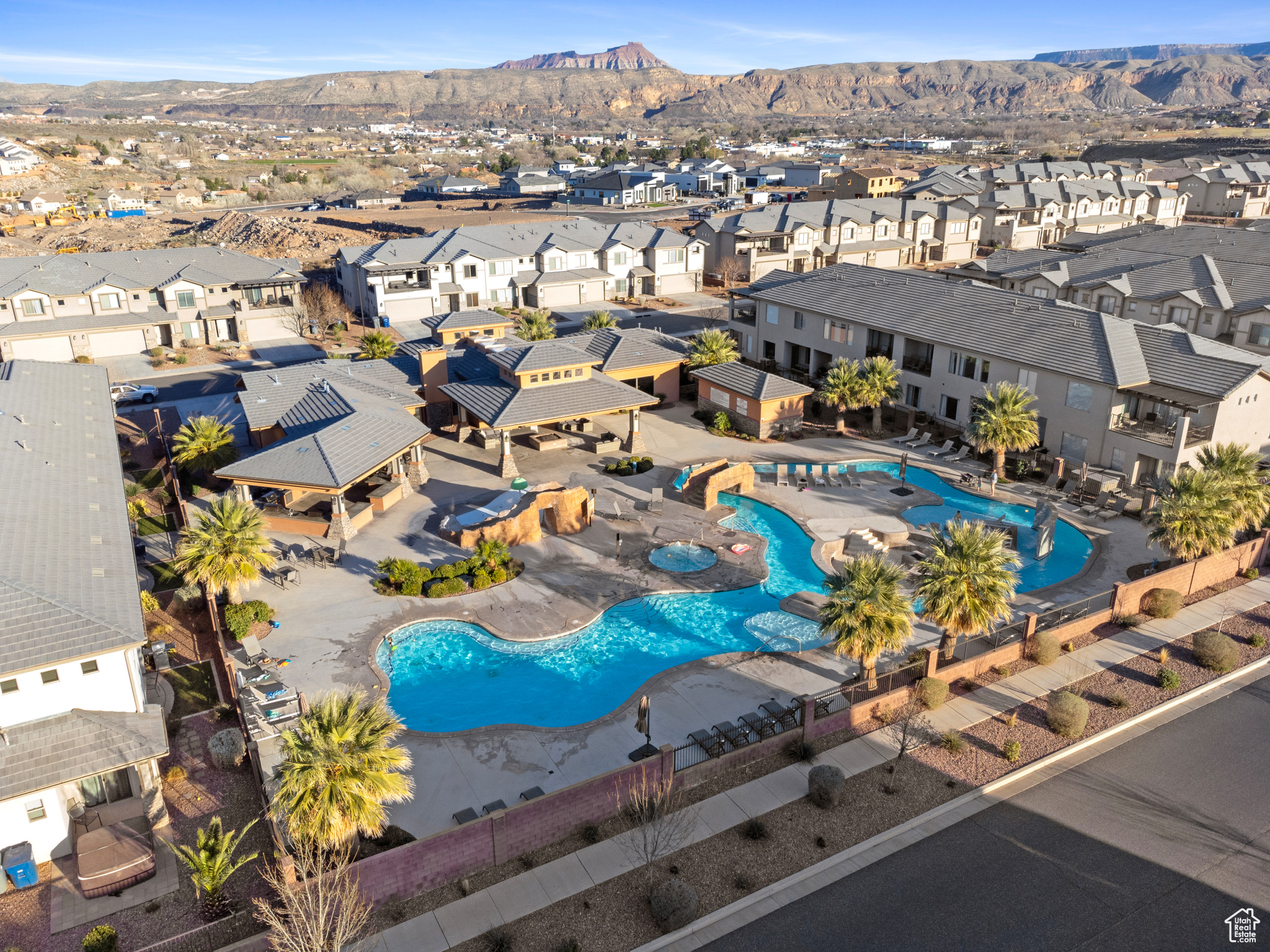 Bird's eye view featuring a mountain view