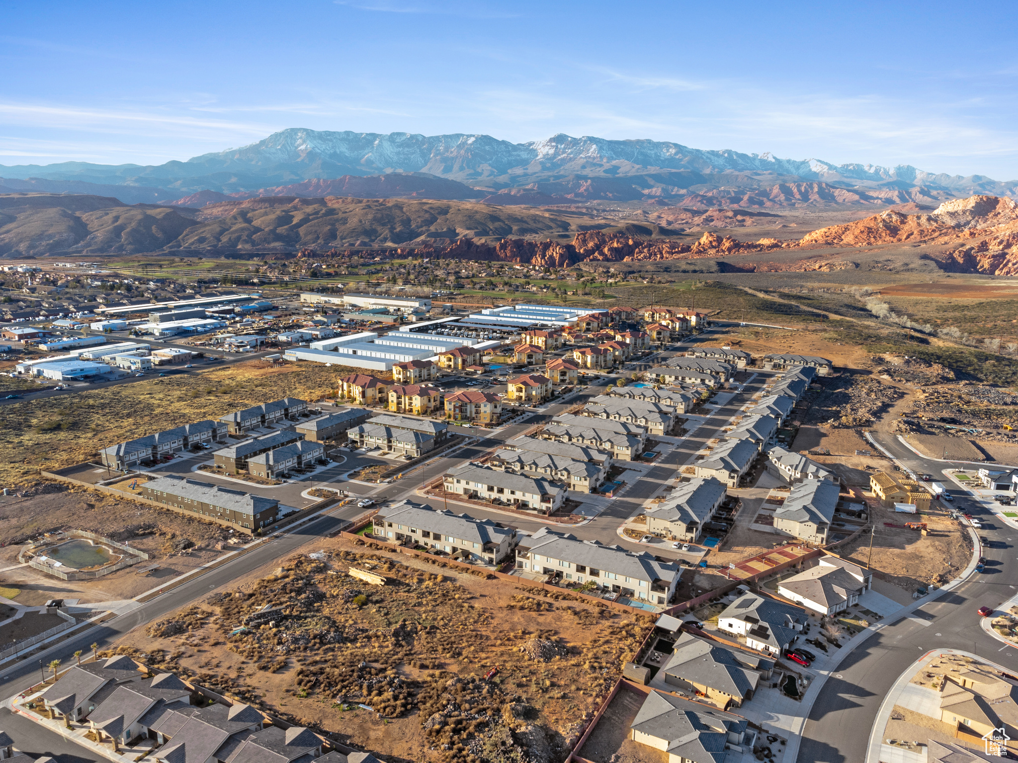 Bird's eye view featuring a mountain view