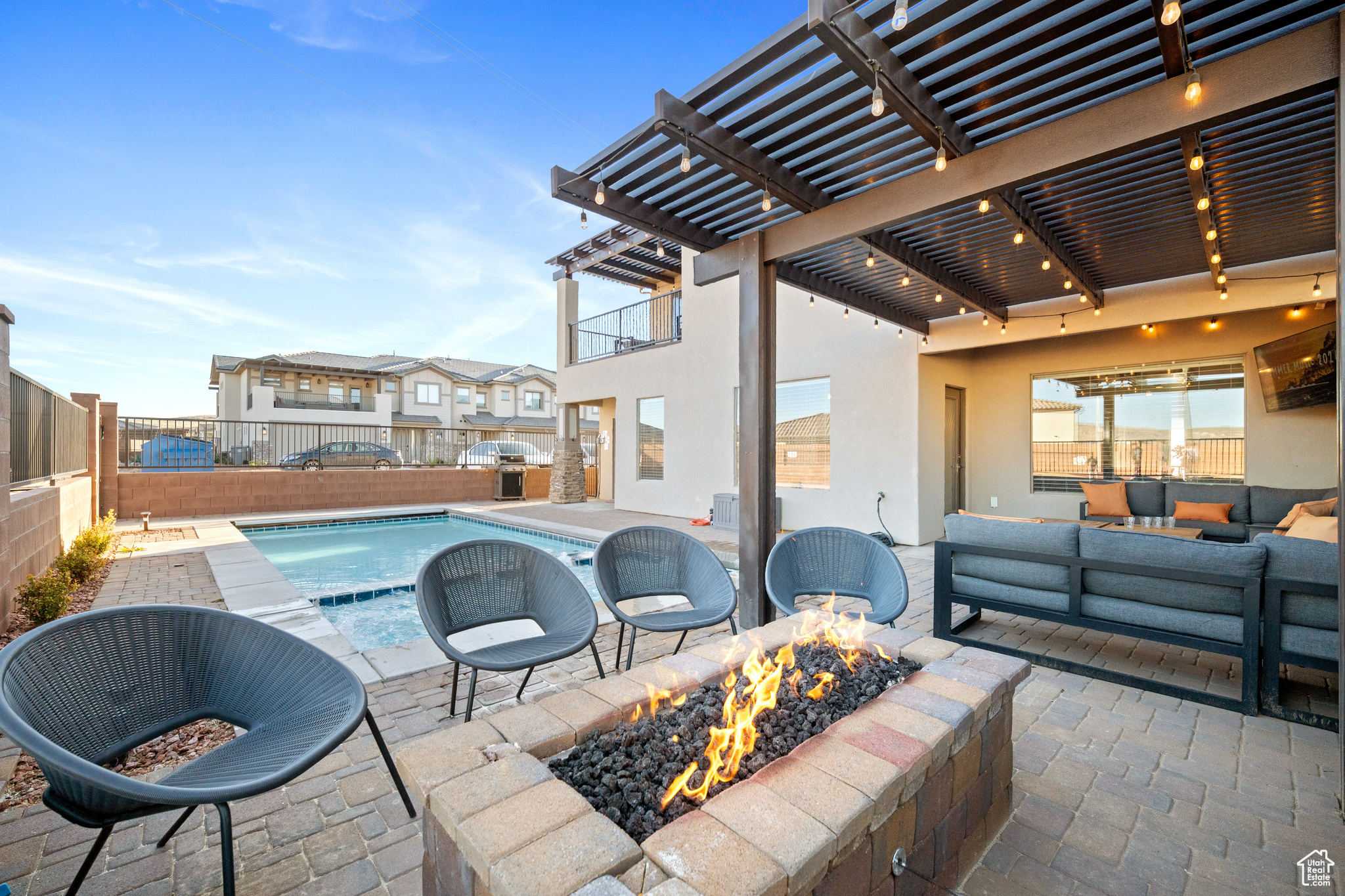 Backyard. Separate sitting area for entertaining everybody. Patio furniture is included.