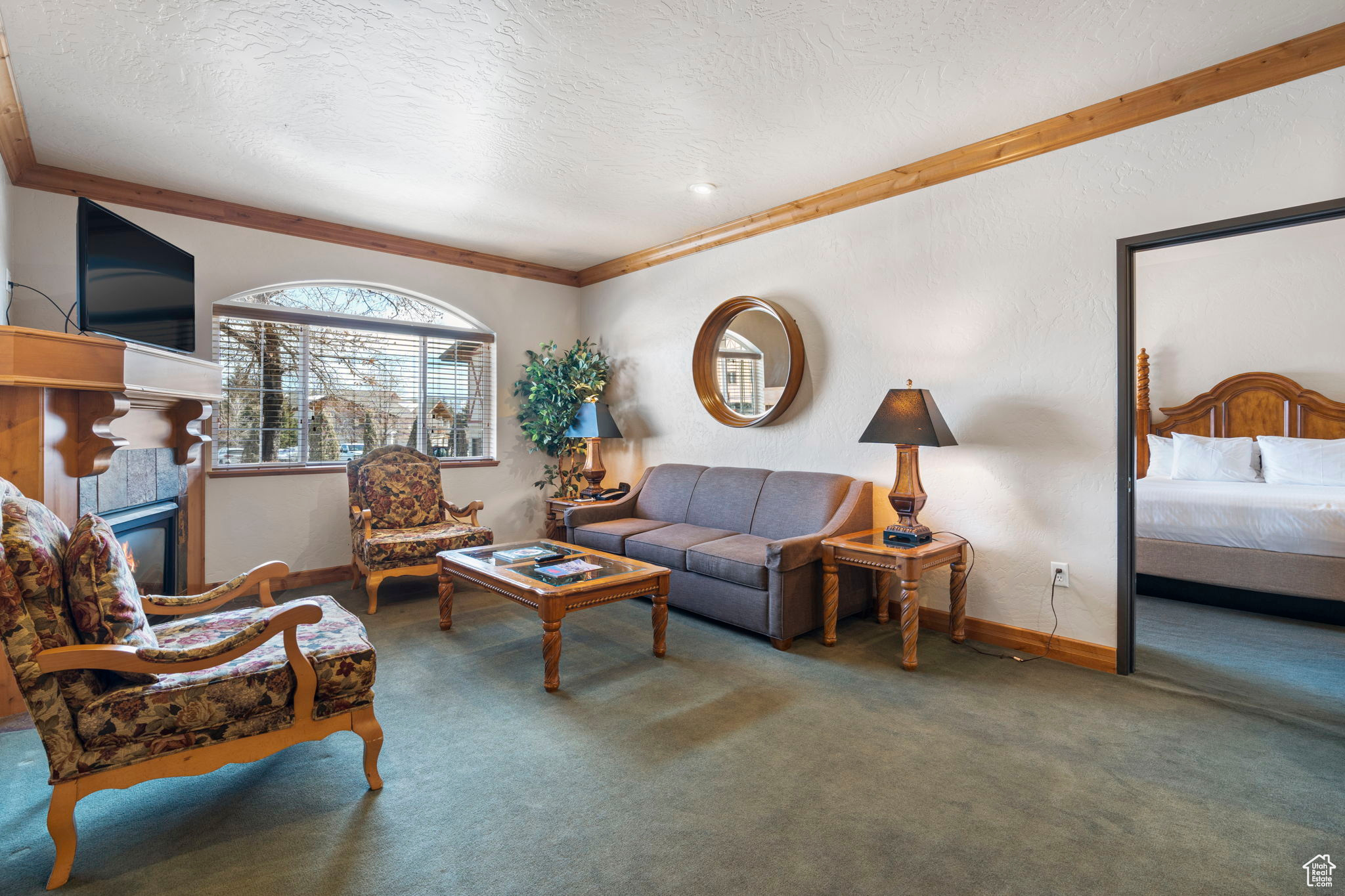 Family room with view into Bedroom 2.