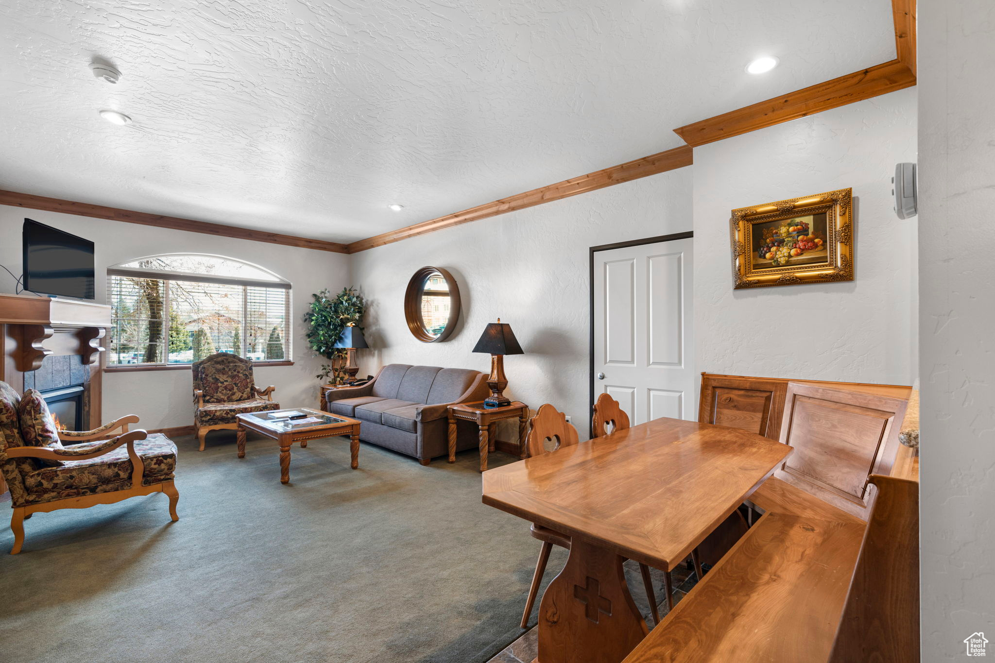 Dining area and Family Room. The door leads to Bedroom and Bathroom 2.