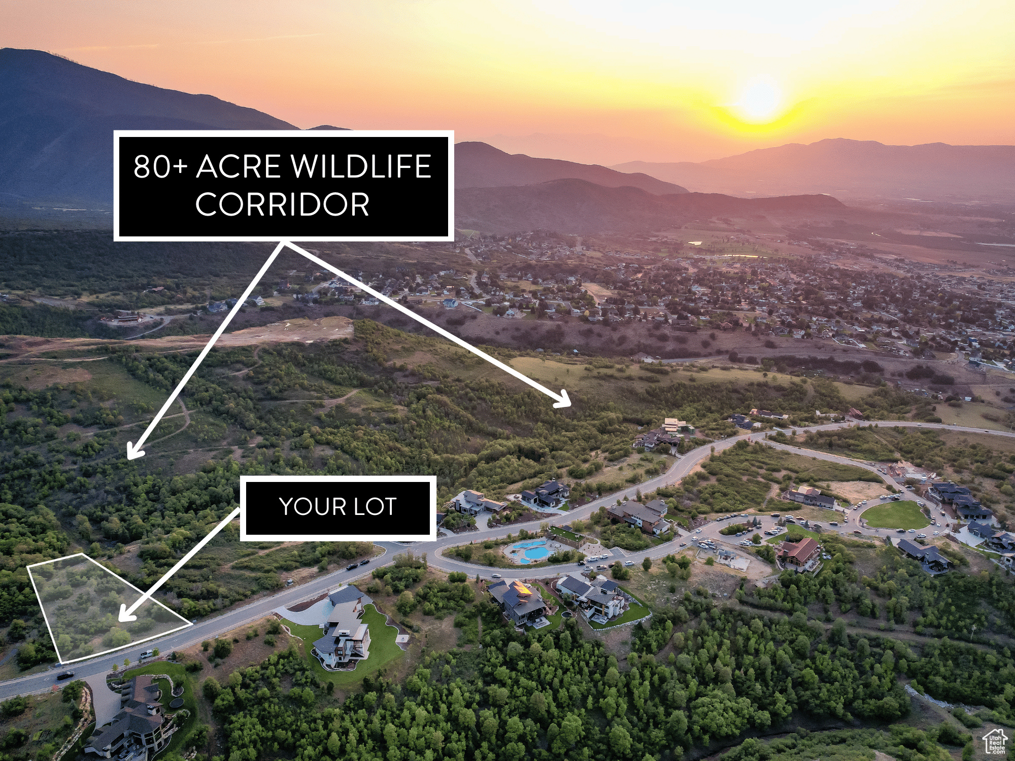 Lot backs up to wildlife corridor for unmatched views and elbow room