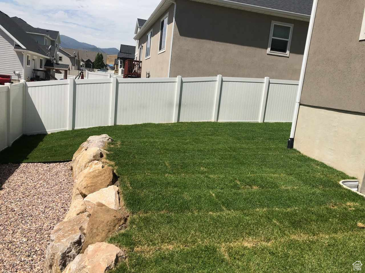 New Sod in this Section of the Back yard and New Retaining Wall