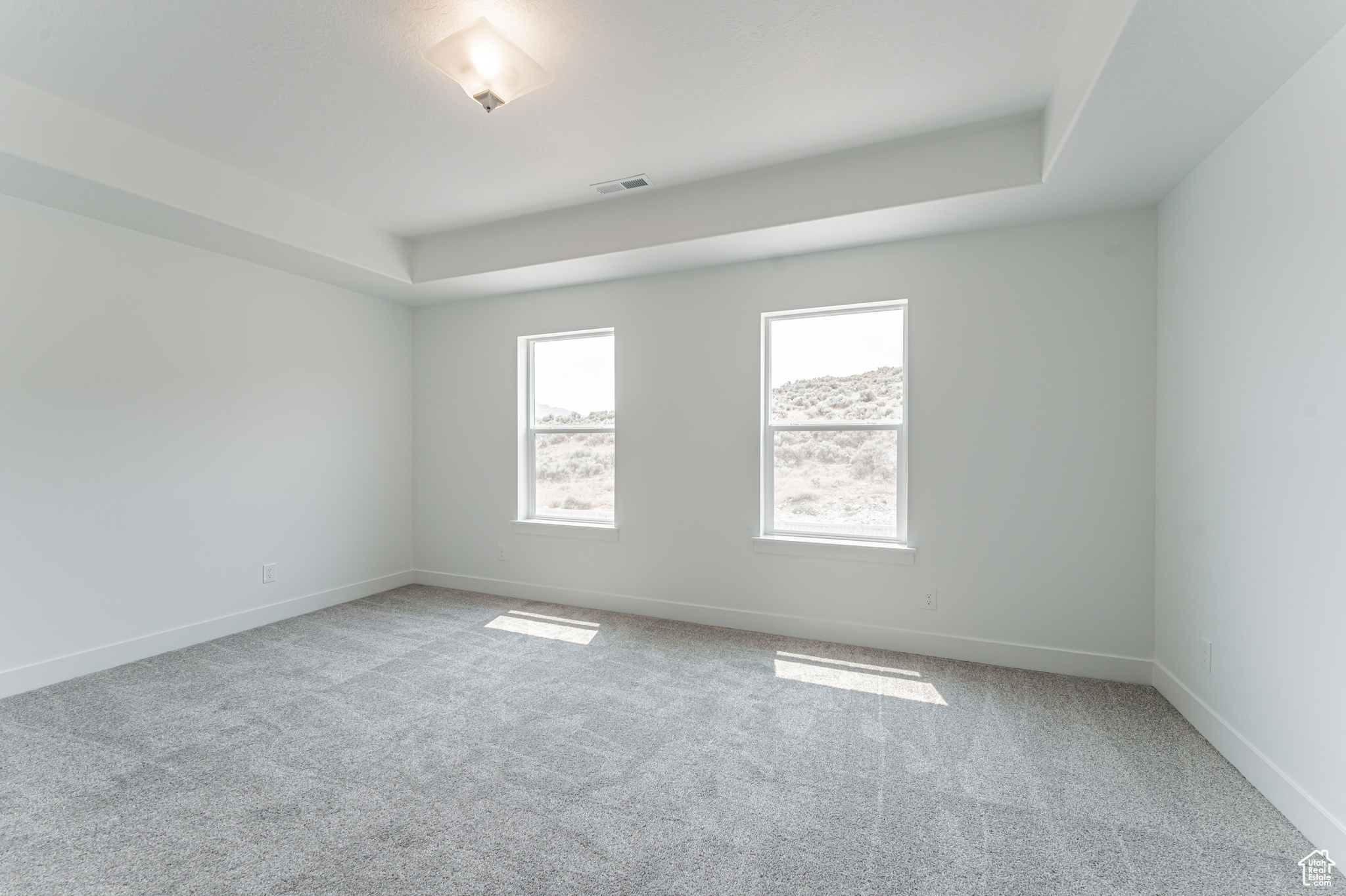 Carpeted empty room with a healthy amount of sunlight