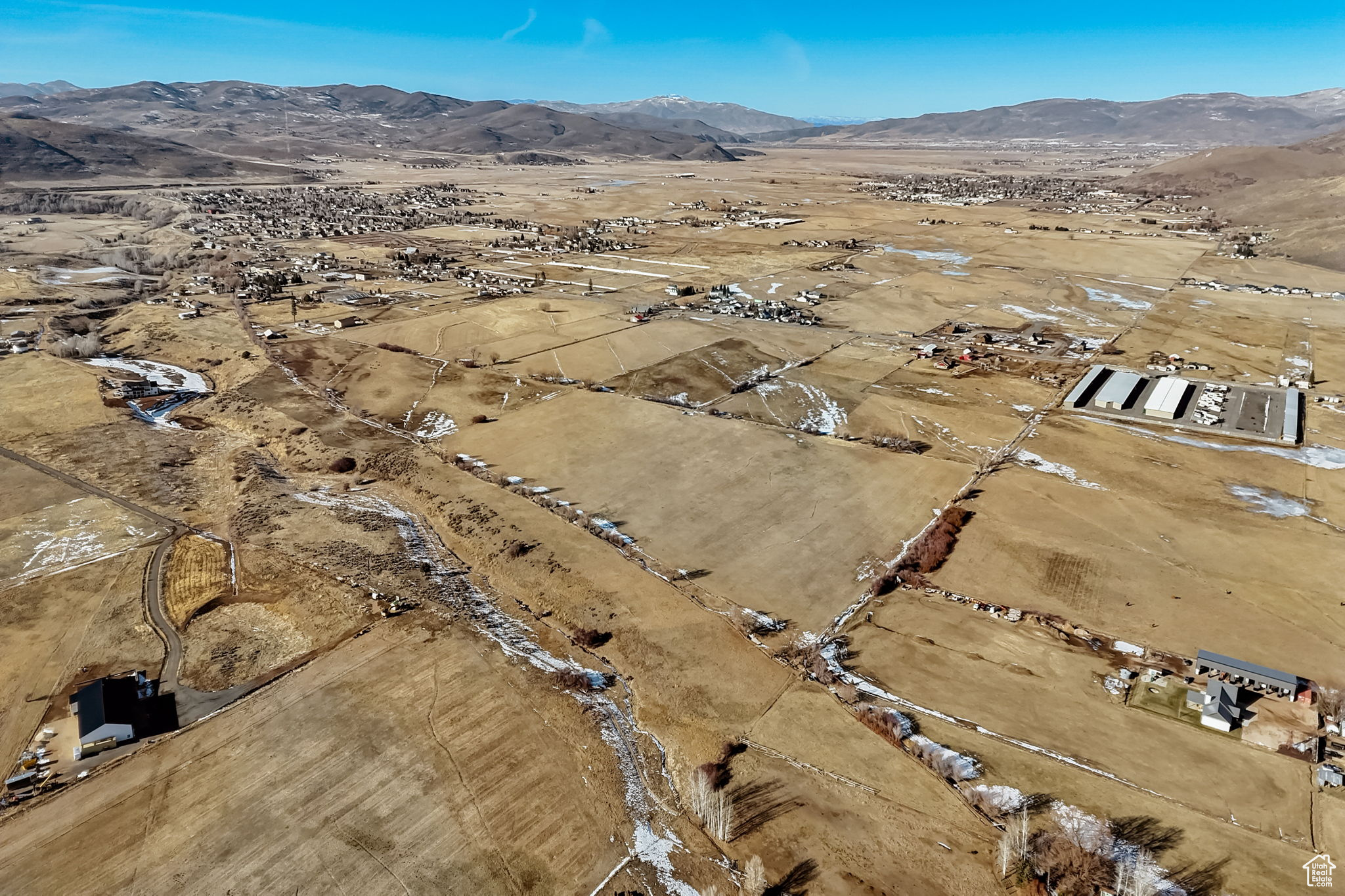 Aerial view featuring a mountain view