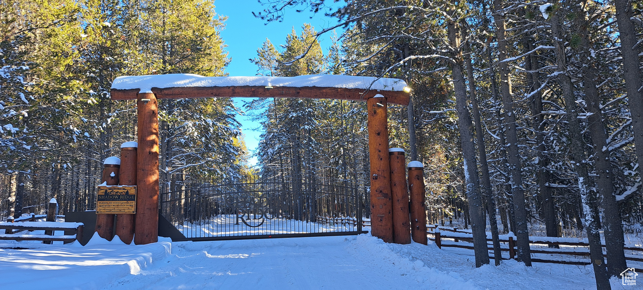 View of snow covered gate