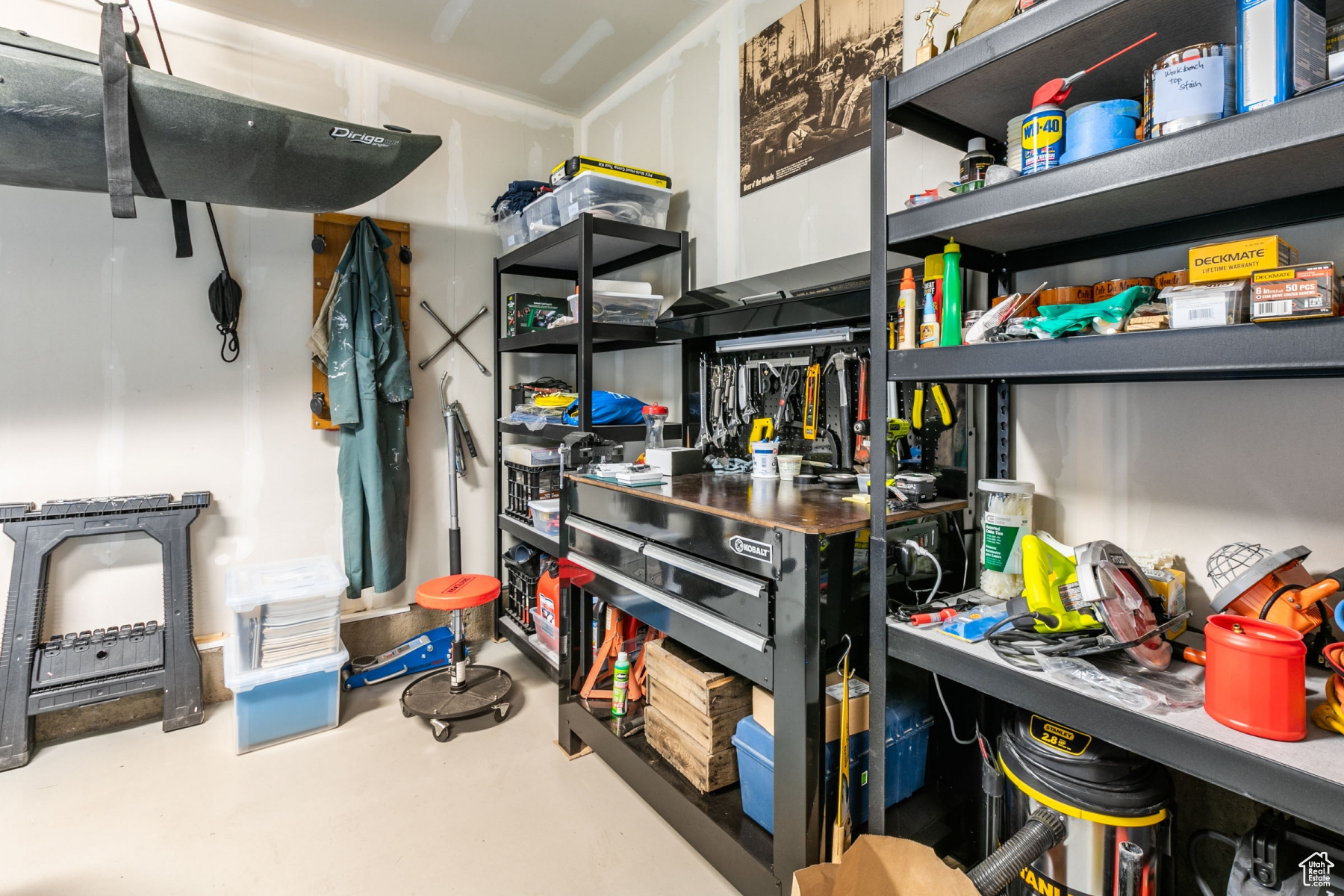 Lots of space in garage that gives space for whatever you need!