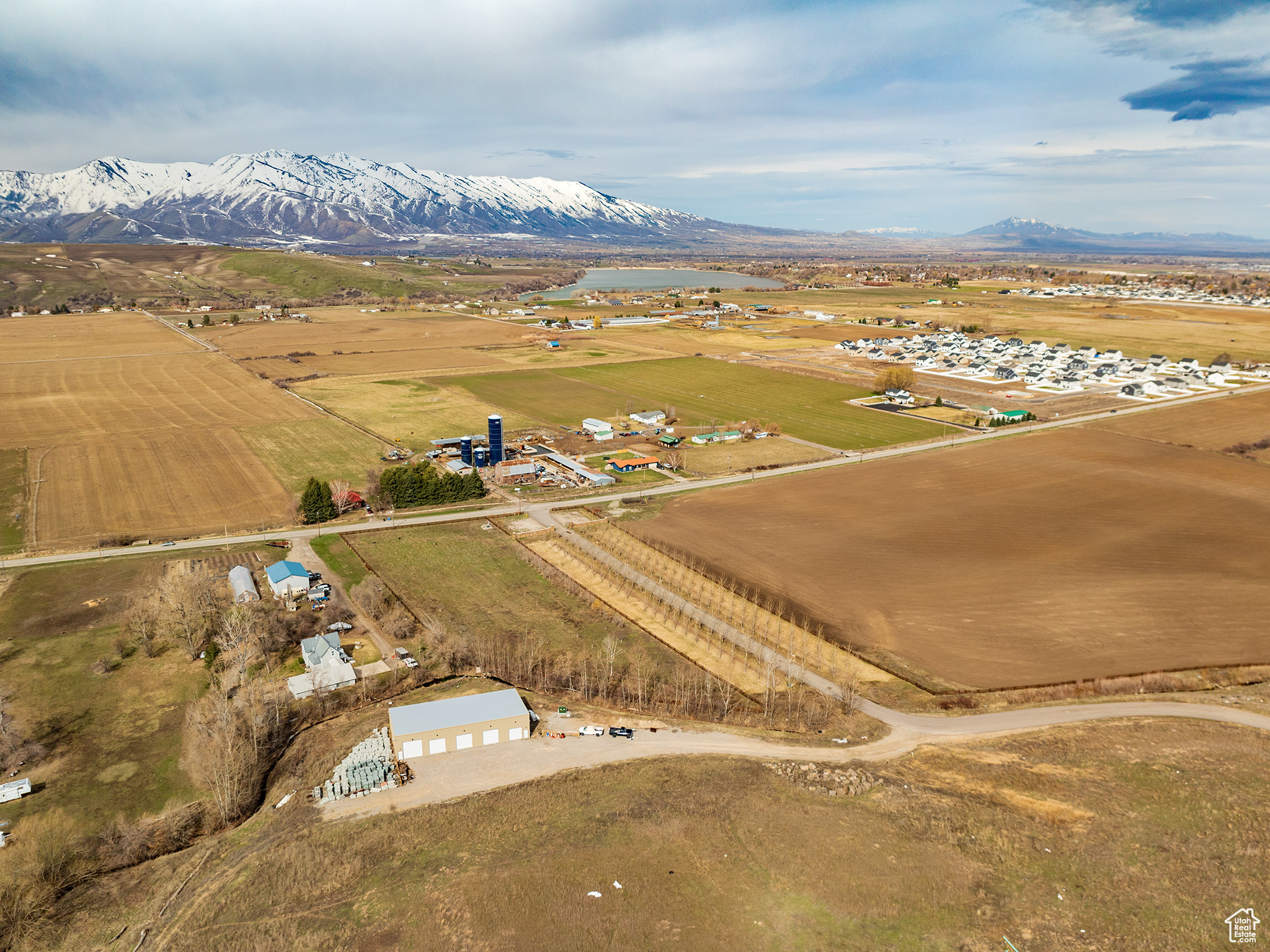 Drone / aerial view featuring a mountain view and a rural view