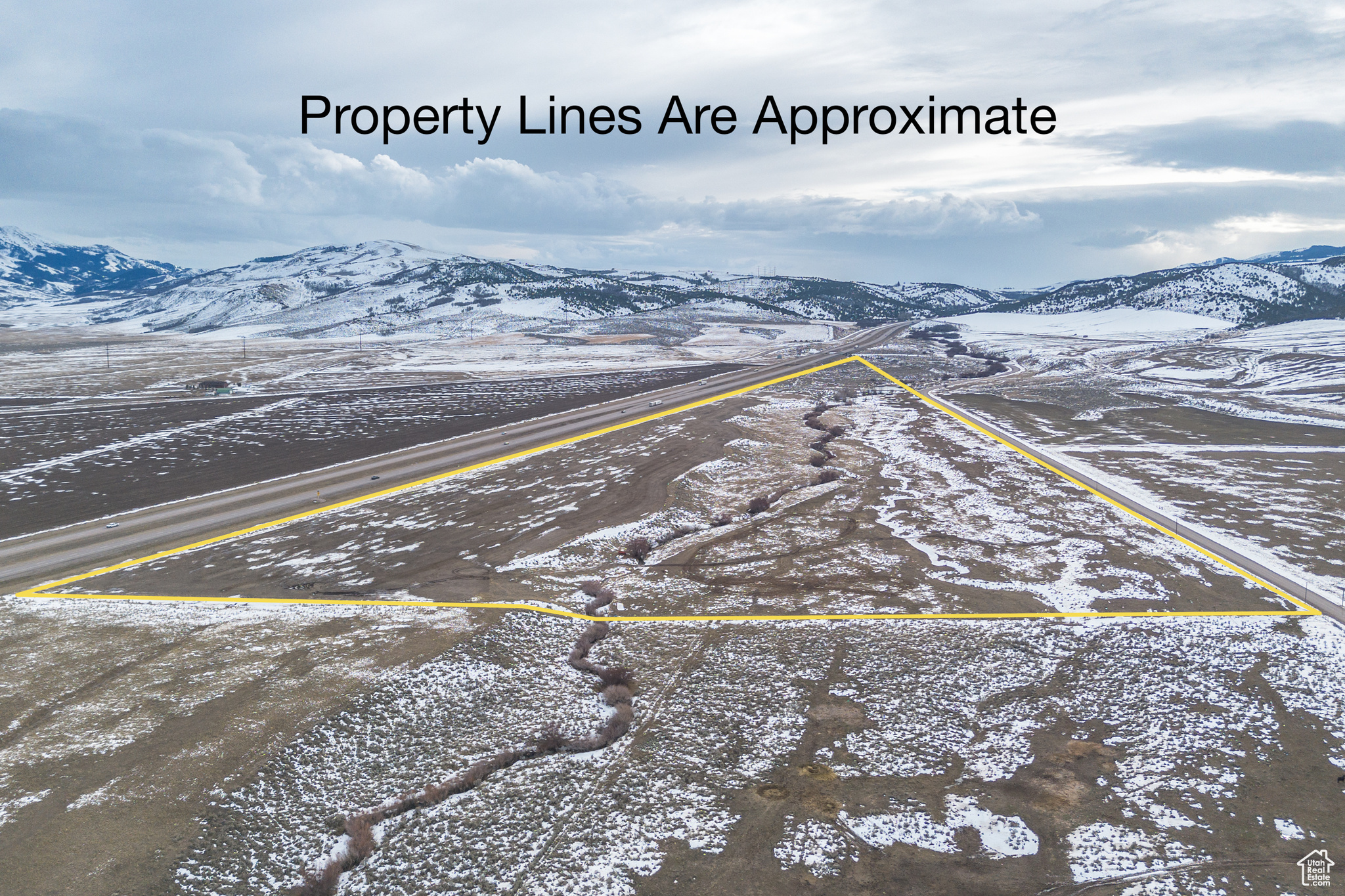 Drone / aerial view with a mountain view