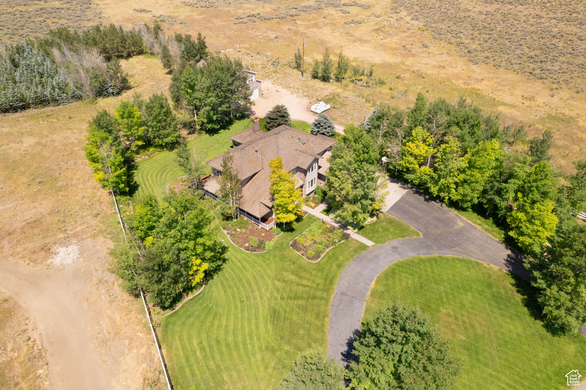 Aerial view with a rural view