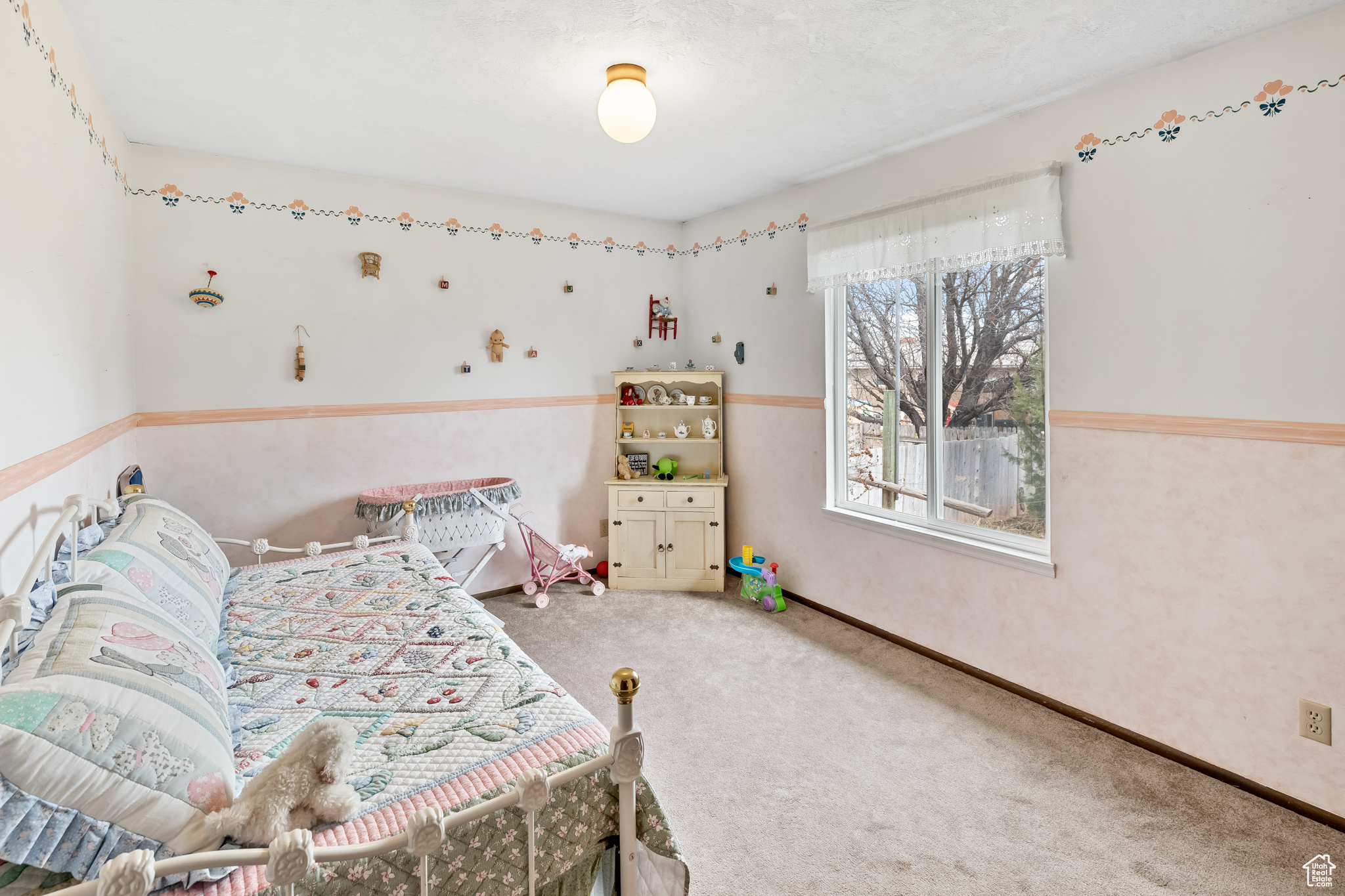 Bedroom with carpet floors