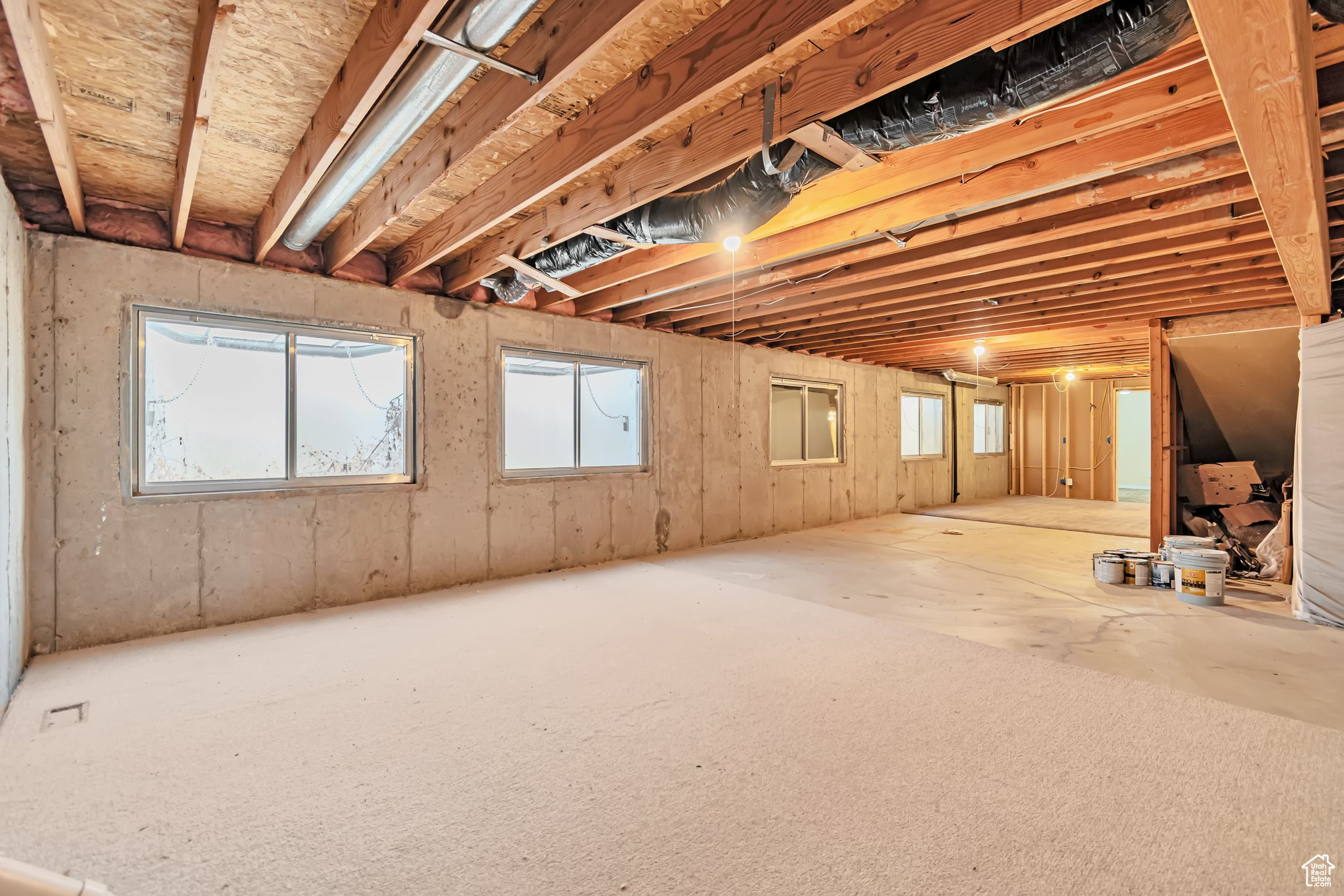 unfinished portion of Basement featuring a wealth of natural light.