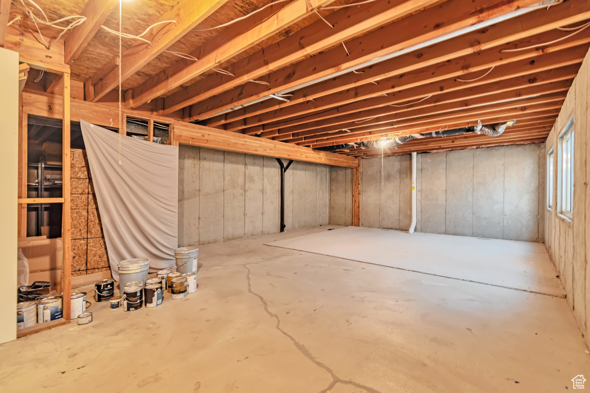 portion of unfinished basement