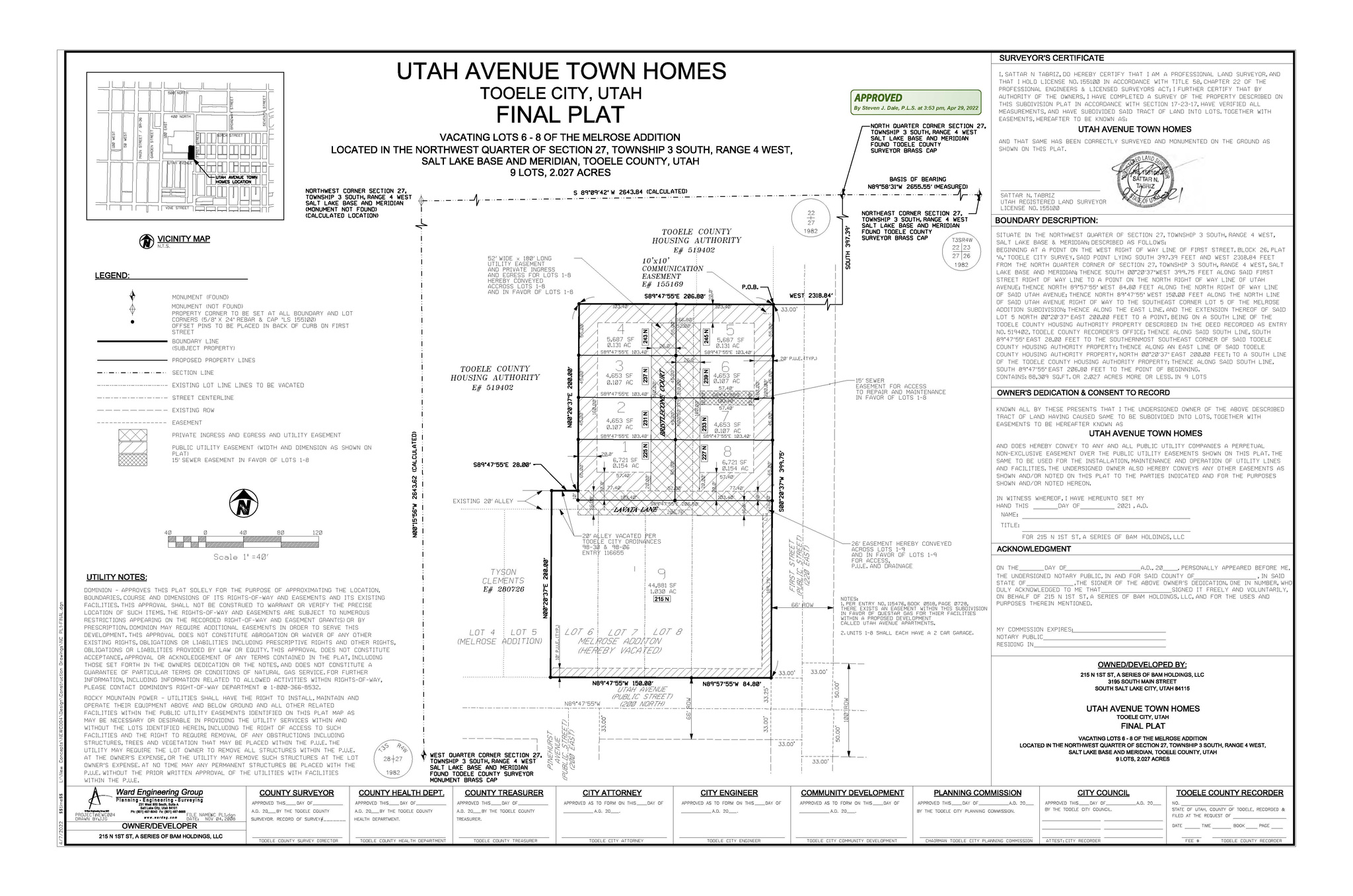 225 N BRISTLECONE, Tooele, Utah 84074, ,Land,For sale,BRISTLECONE,1988490