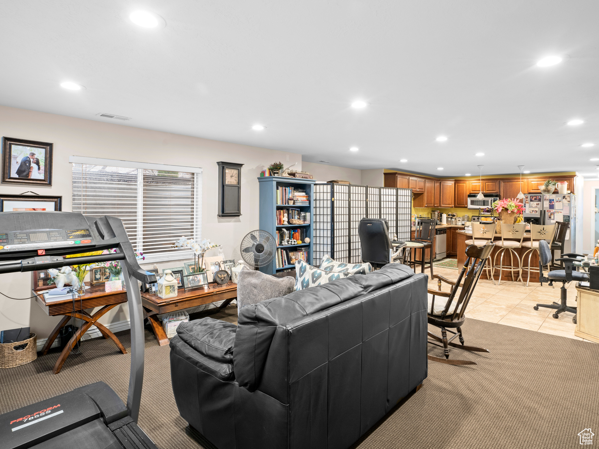 Basement Apartment Family Room w/ view of Kitchen Area