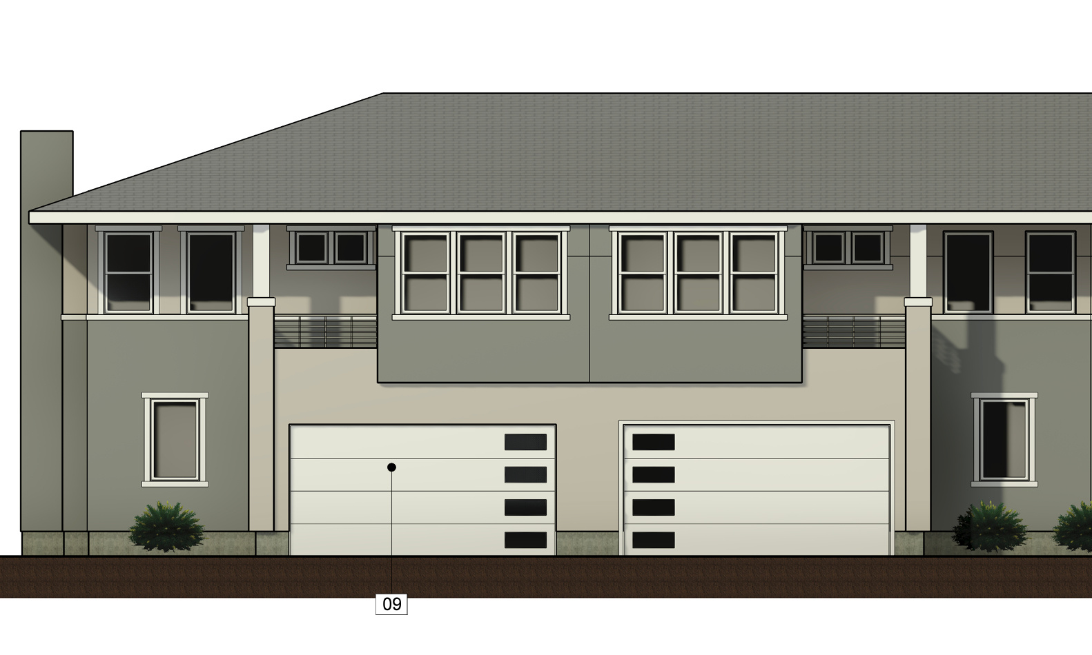 Rear Elevation - Larger balconies from Primary Suite