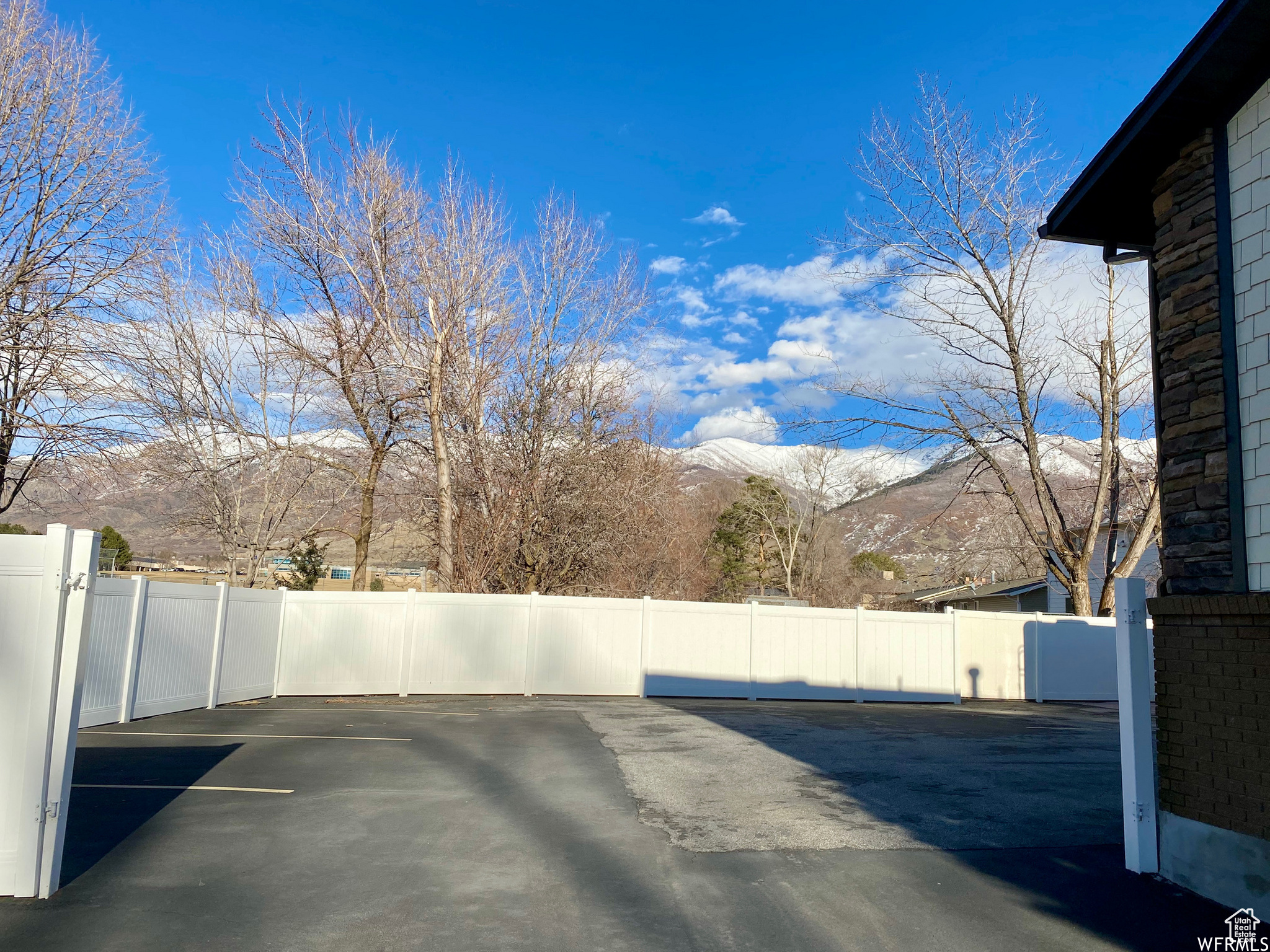 Exterior space featuring a mountain view