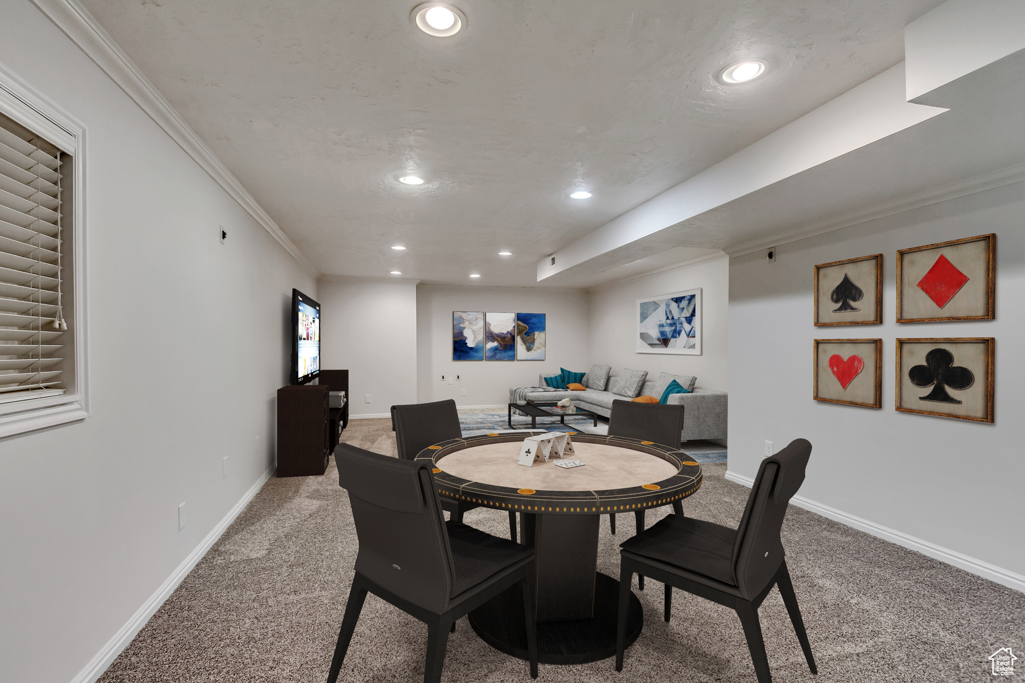 Basement Family Room has been virtually staged.