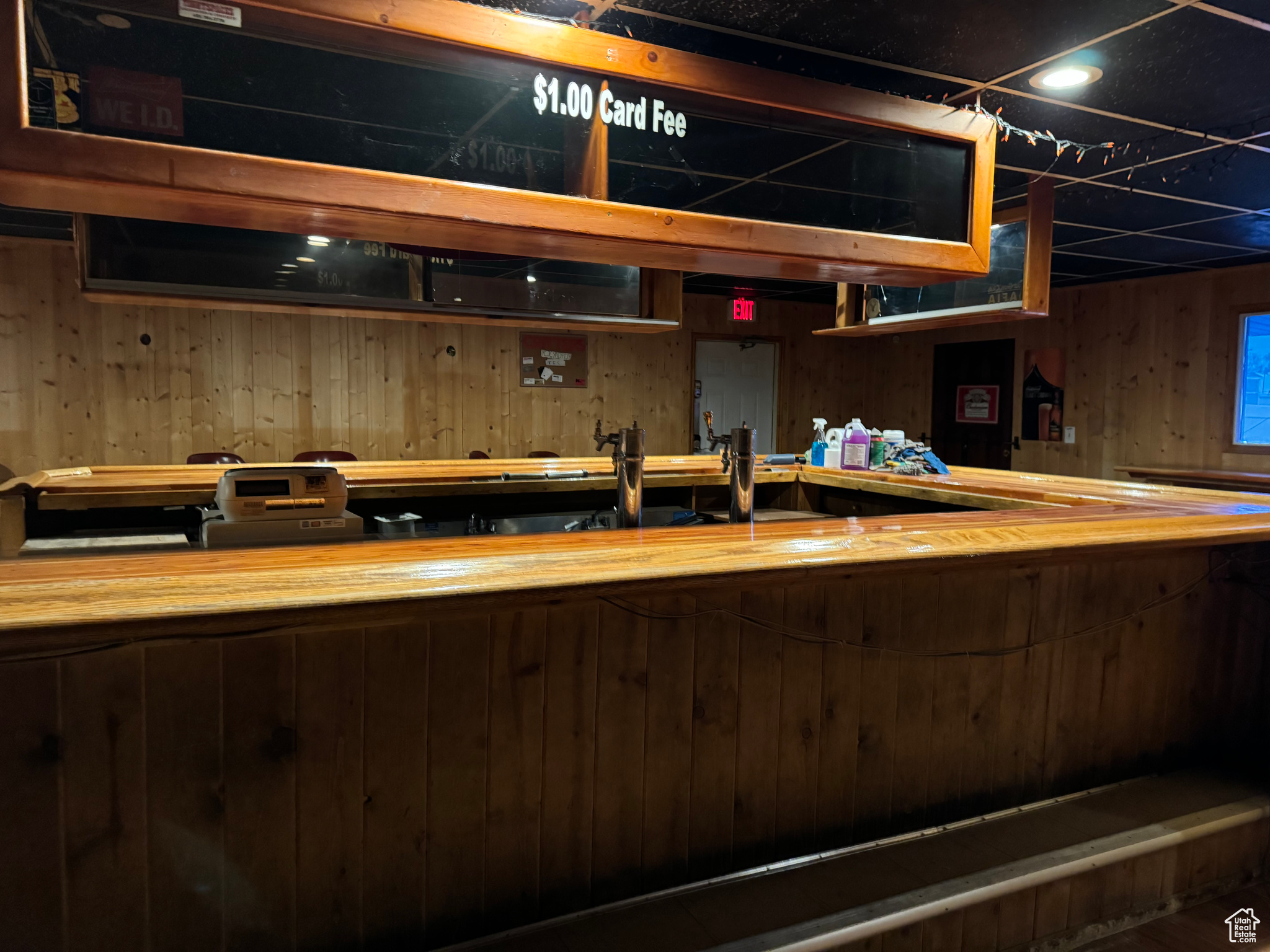Bar with wooden counters