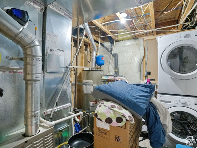 Interior space with stacked washer / drying machine