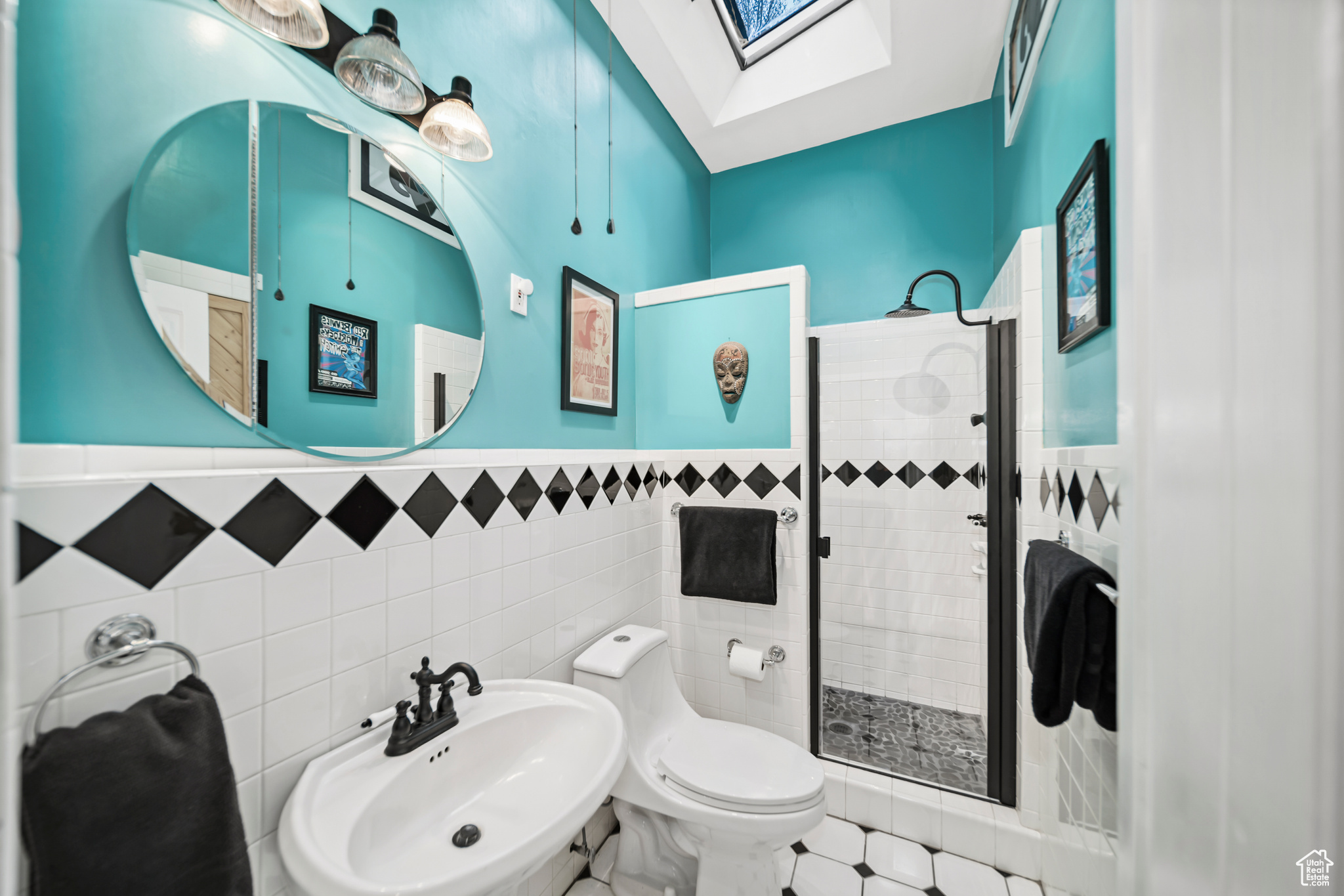 Bathroom 1, Tile, New Faucets, new Low-Flow toilet, New Shower Door, Medicine Cabinet, Skylights Ceiling Fan