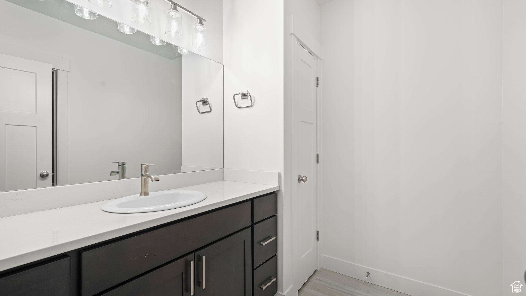 Bathroom with oversized vanity